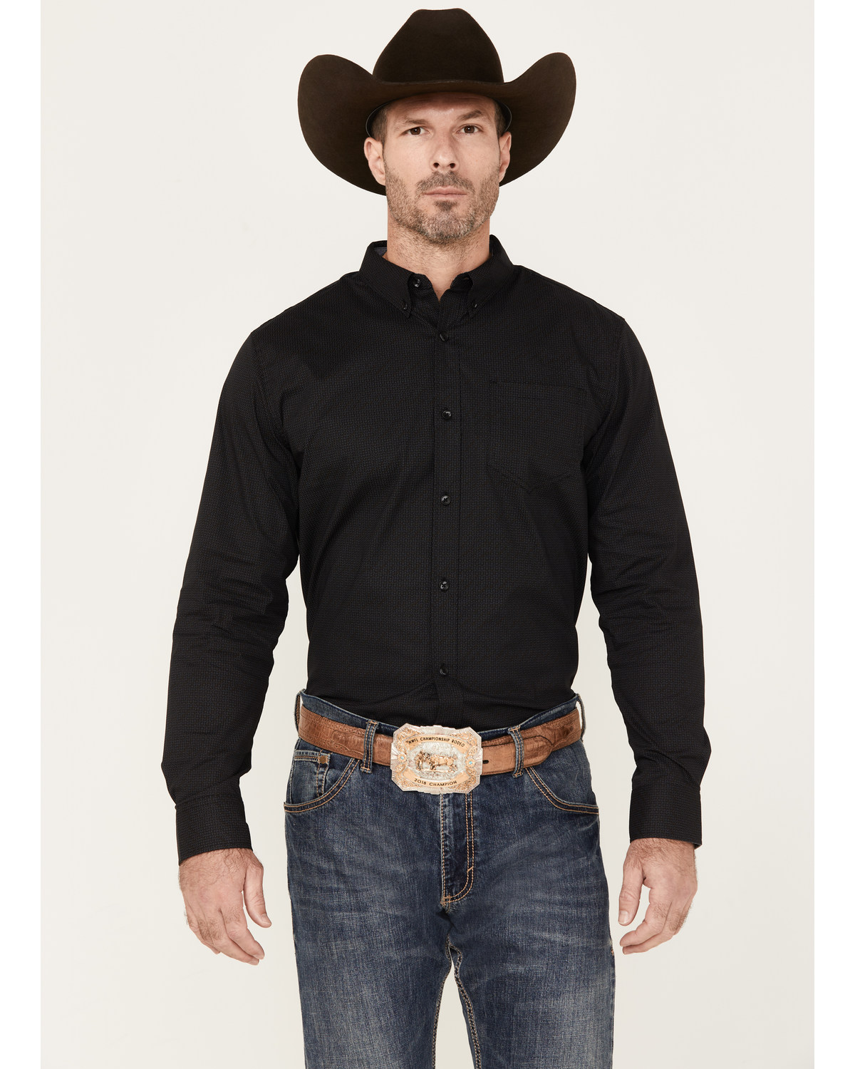 Cody James Men's Bedrock Solid Long Sleeve Stretch Button Down Western Shirt - Big & Tall