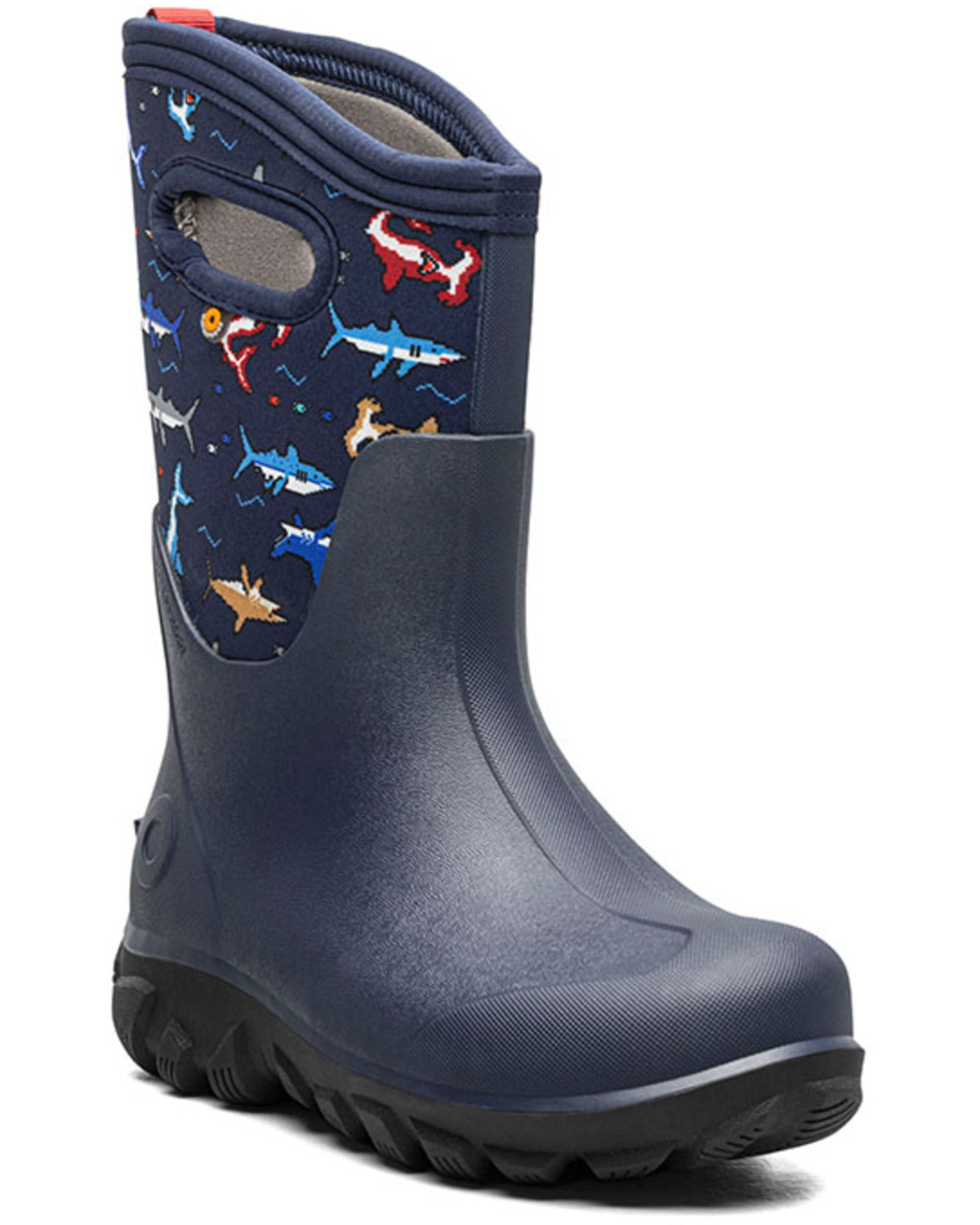 Bogs Boys' Classic Seamless Pixel Shark Rubber Boots
