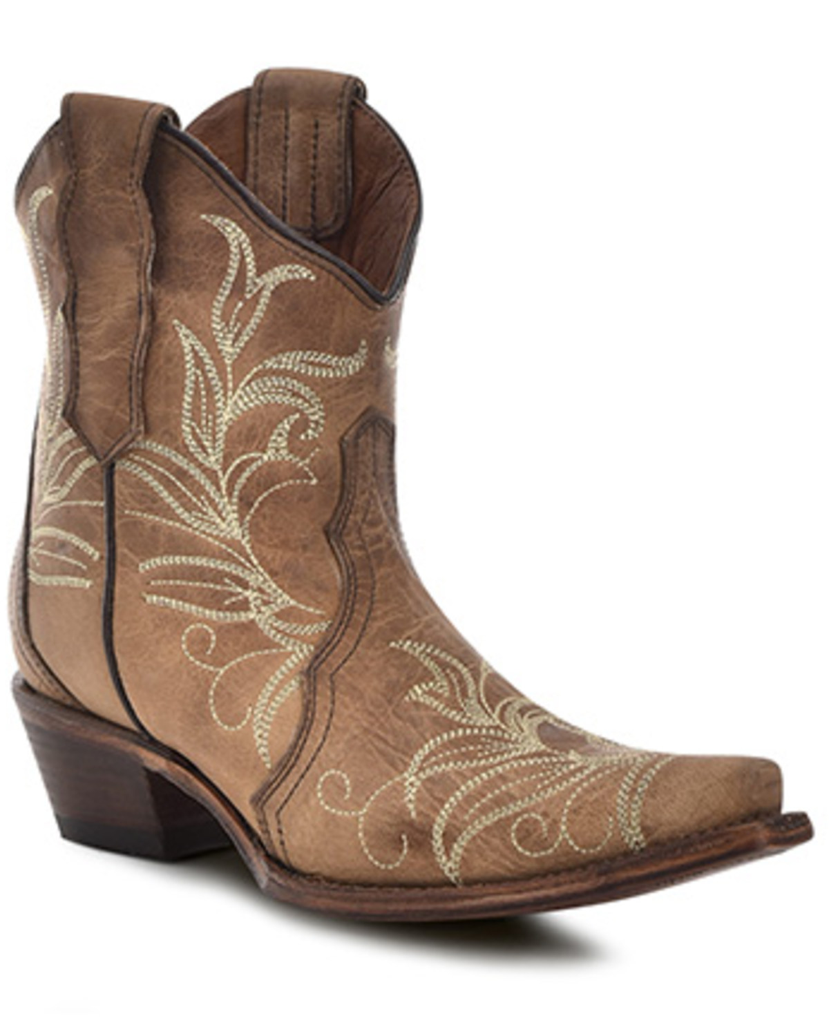 Corral Women's Embroidered Ankle Booties - Snip Toe