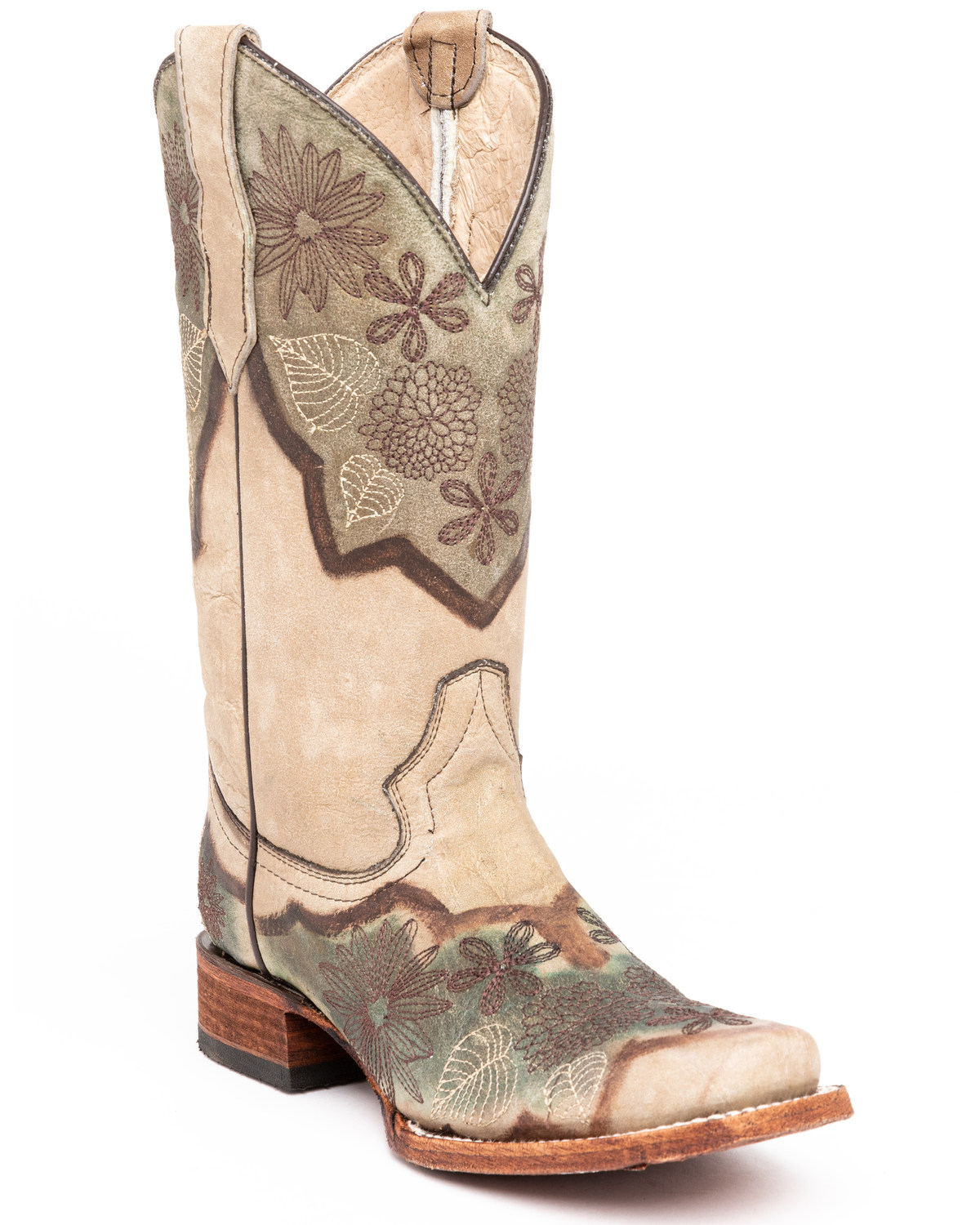 Circle G Square Toe Floral Boot