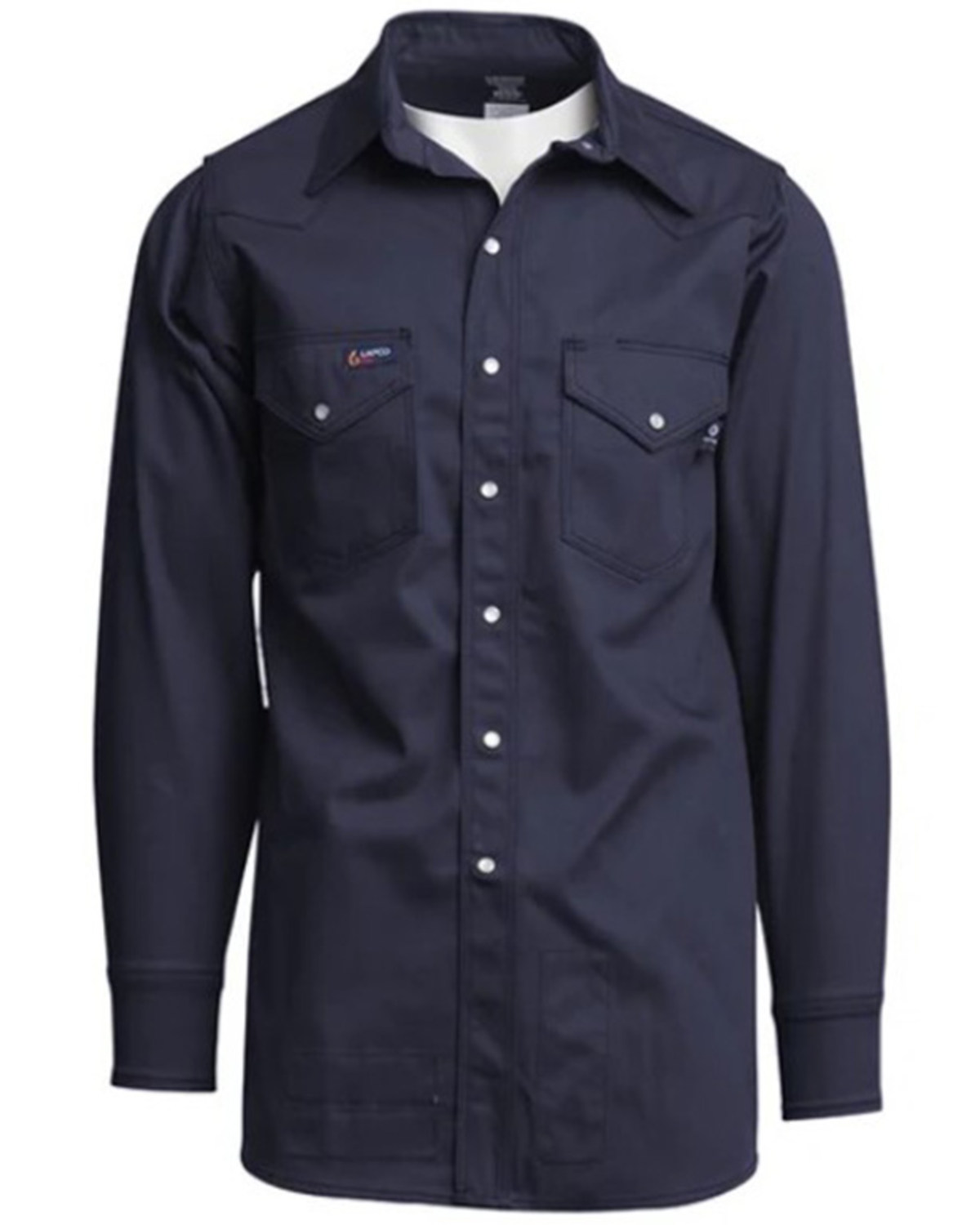 Lapco Men's FR Solid Long Sleeve Snap Western Work Shirt