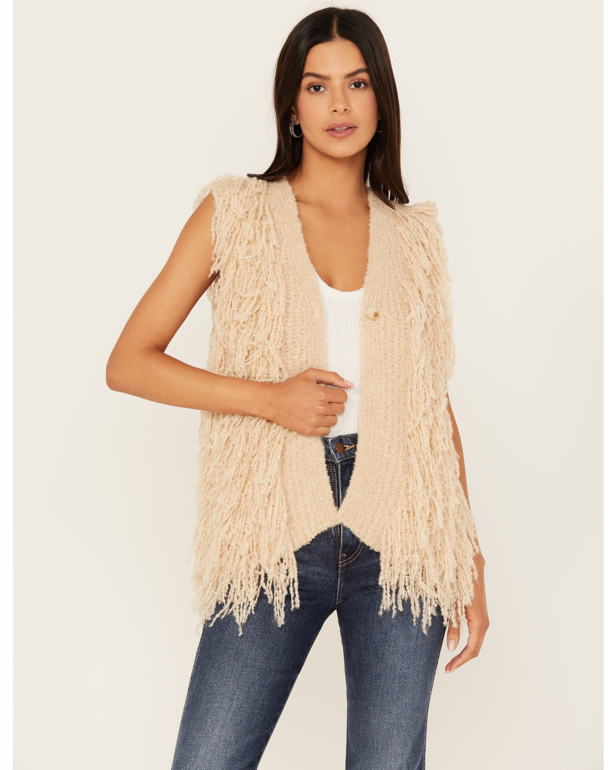 Mystree Women s Knit Fringe Sweater Vest Pueblo Mall