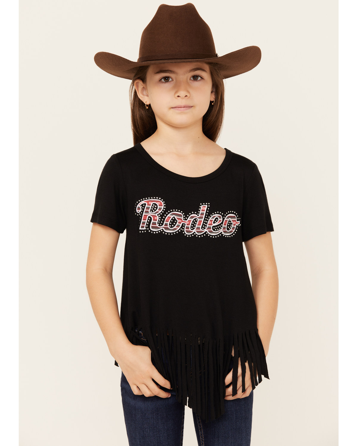 Cowgirl Hardware Girls' Rodeo Fringe Short Sleeve Tee