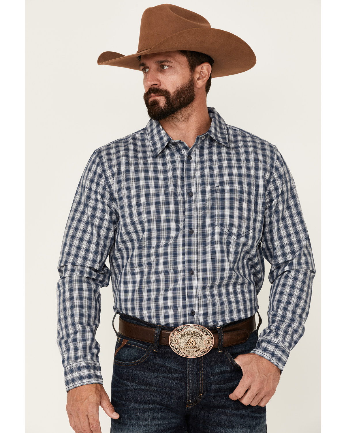 Gibson Men's Simplify Plaid Print Long Sleeve Button Down Western Shirt