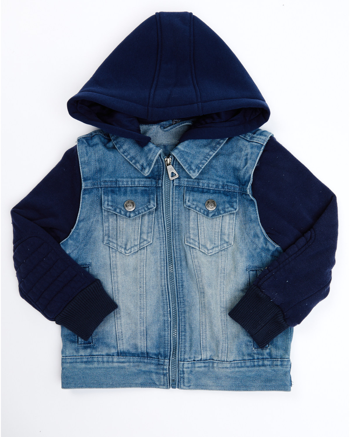 Urban Republic Boys' Denim Vest Layered Jacket