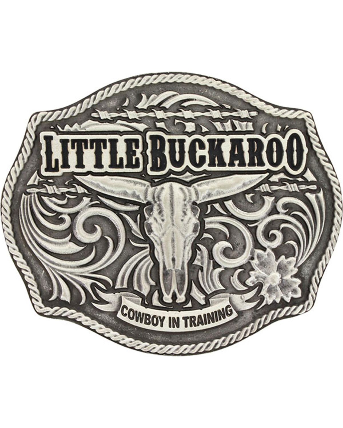 Montana Silversmiths Boys' Silver Buckaroo Skull Buckle