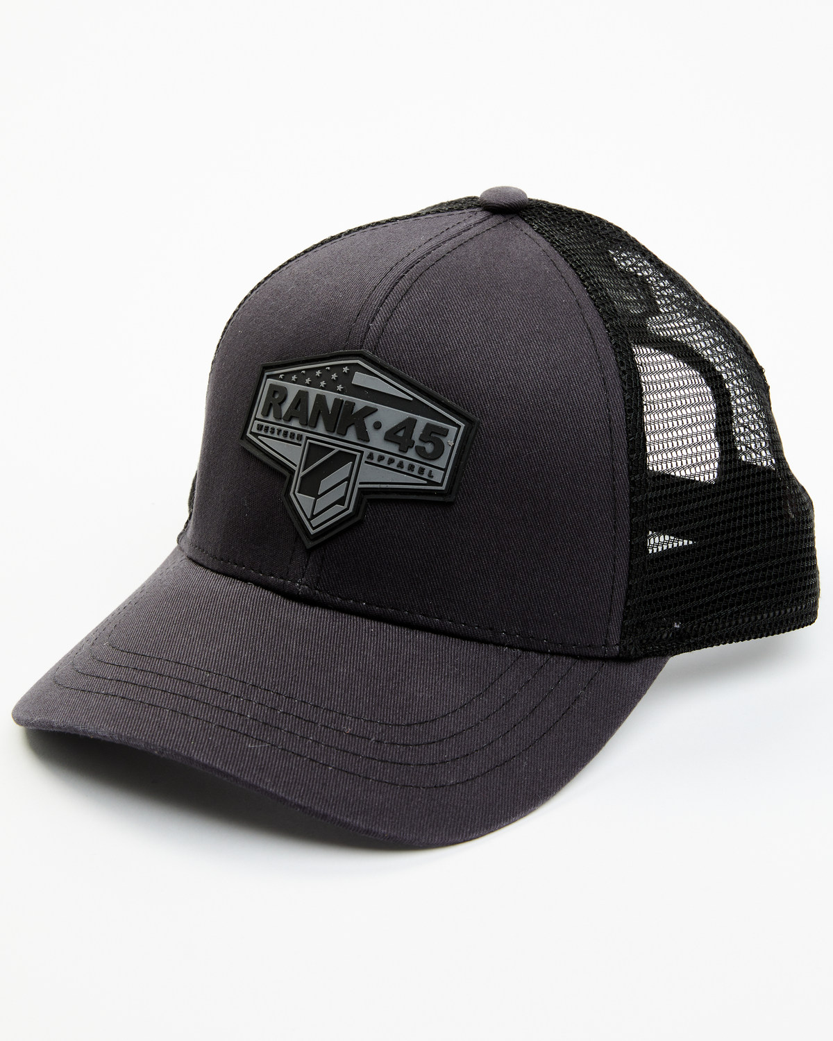 RANK 45® Men's Rubber Patch Logo Ball Cap