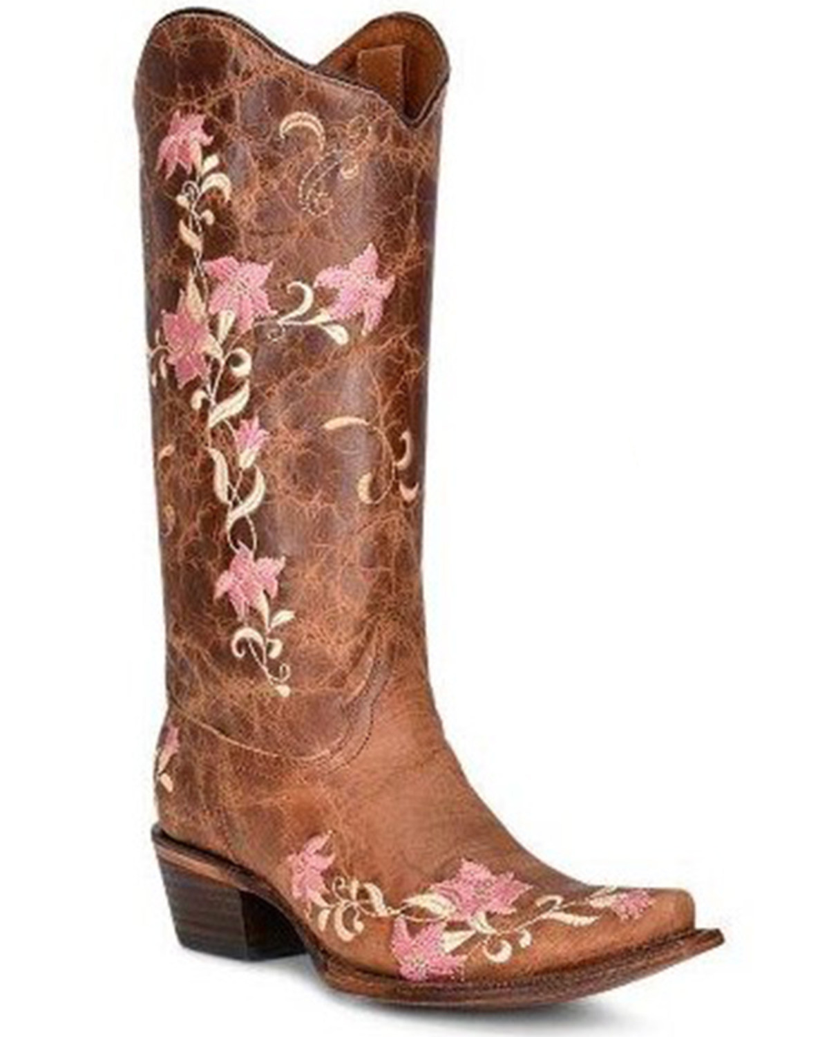 Corral Women's Floral Embroidered Tall Western Boots - Snip Toe