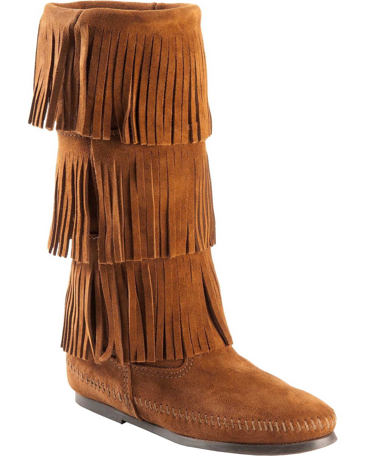 Minnetonka tall fringe boots