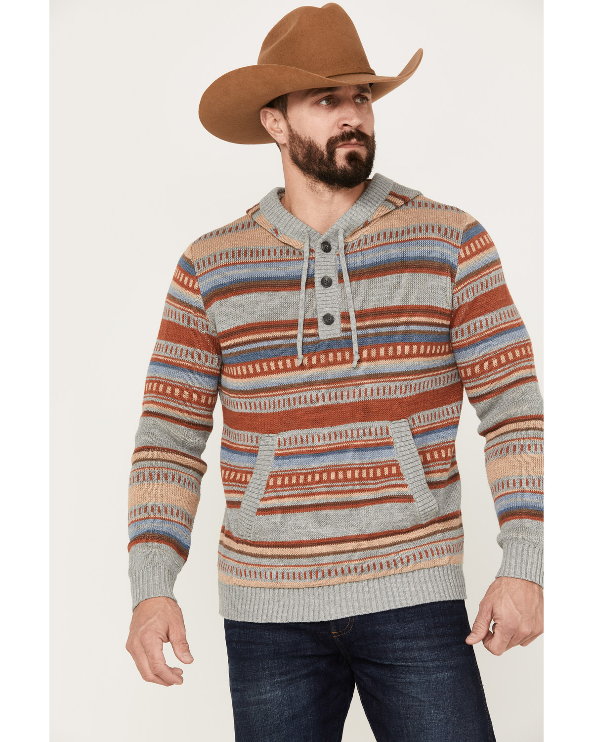 Pendleton Men's Medallion Striped Hooded Pullover