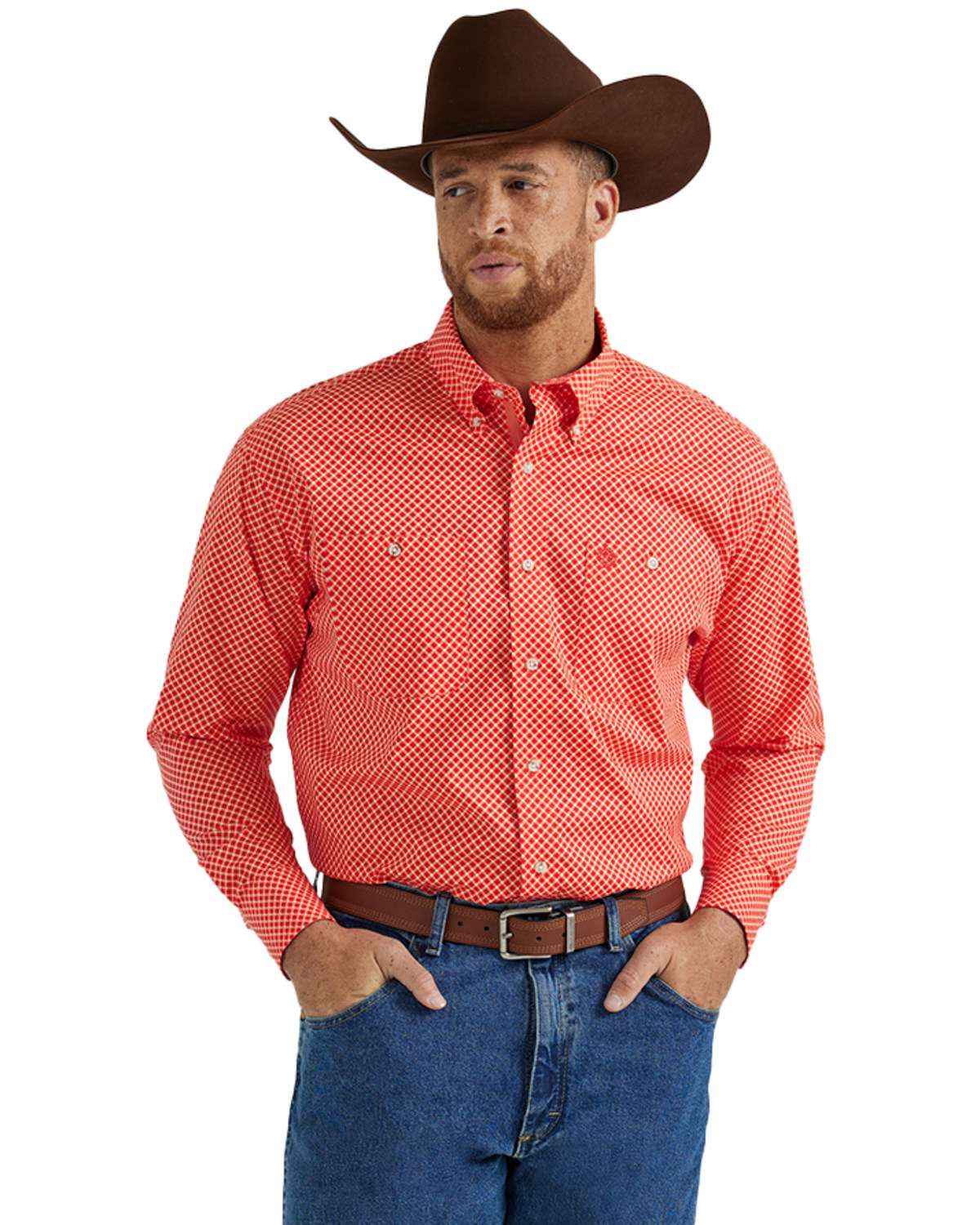 Wrangler George Strait by Wrangler Men s Geo Print Long Sleeve Button Down Stretch Western Shirt Boot Barn in Tustin CA