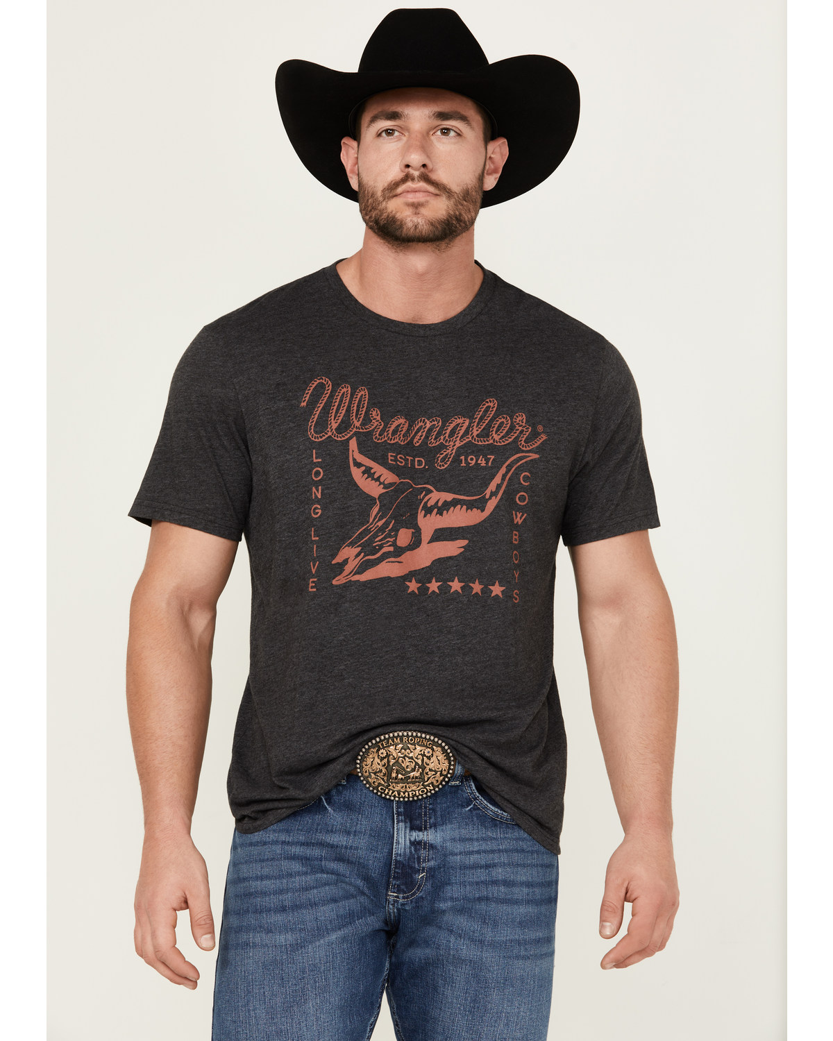 Wrangler Men's Steer Head Logo Short Sleeve Graphic Print T-Shirt