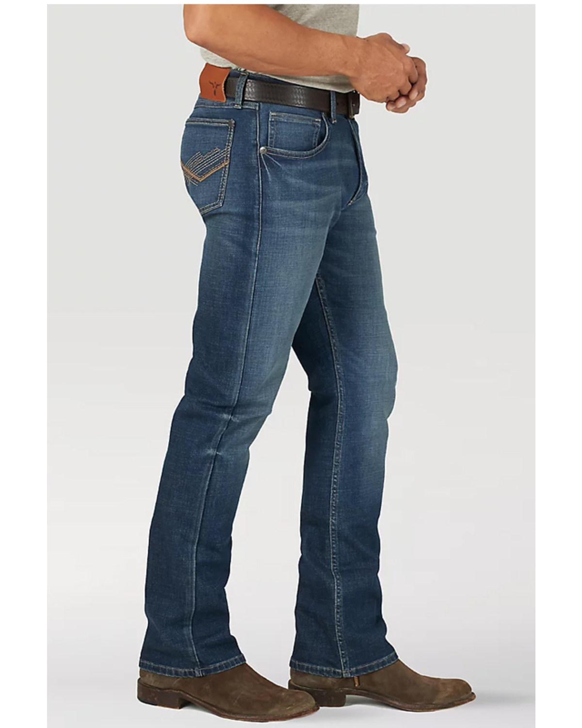 Wrangler 20X Men's No.42 Vintage Dark Wash Stretch Slim Brumsley Bootcut Jeans  - Tall