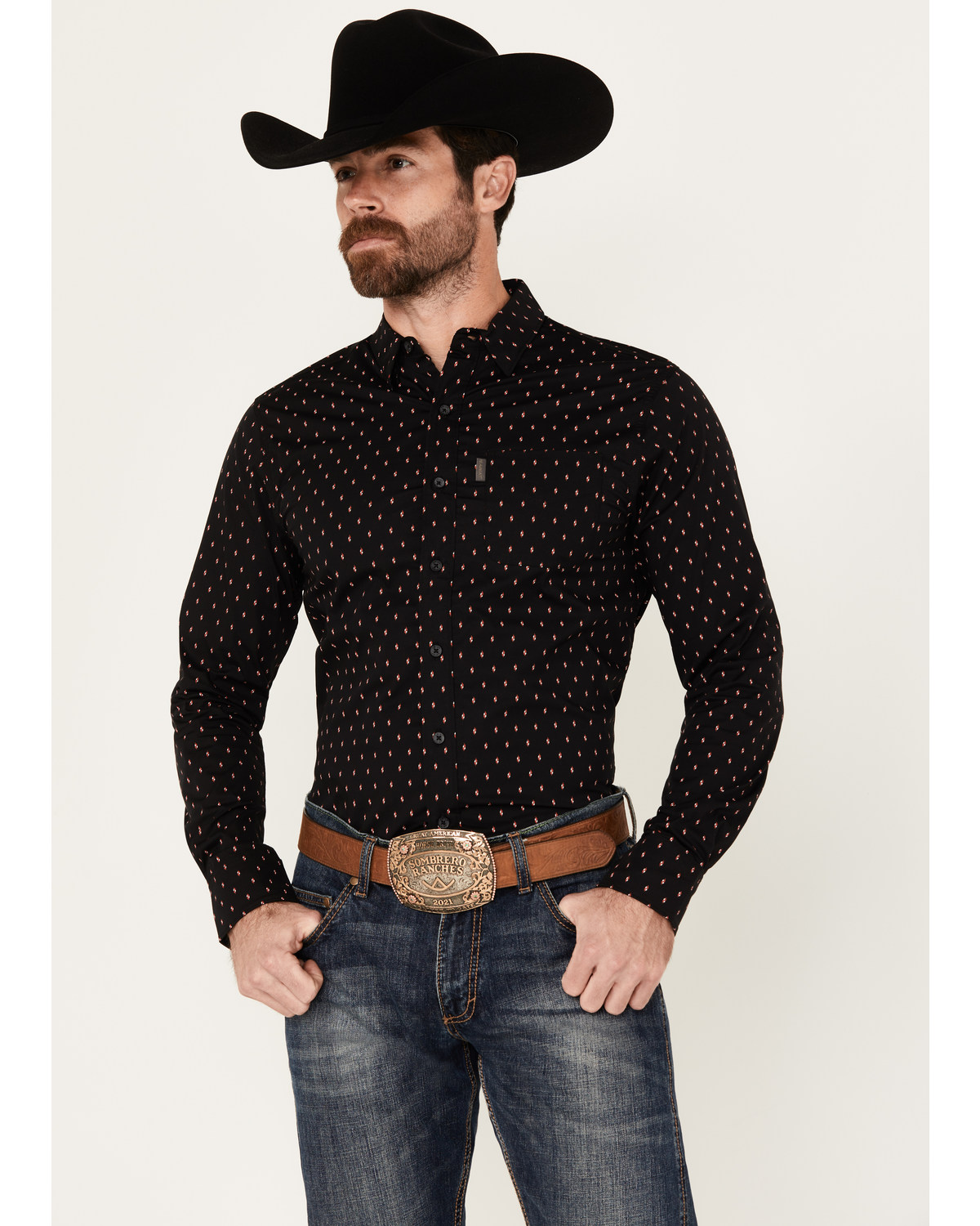 Ariat Men's Merrick Printed Long Sleeve Button-Down Stretch Western Shirt