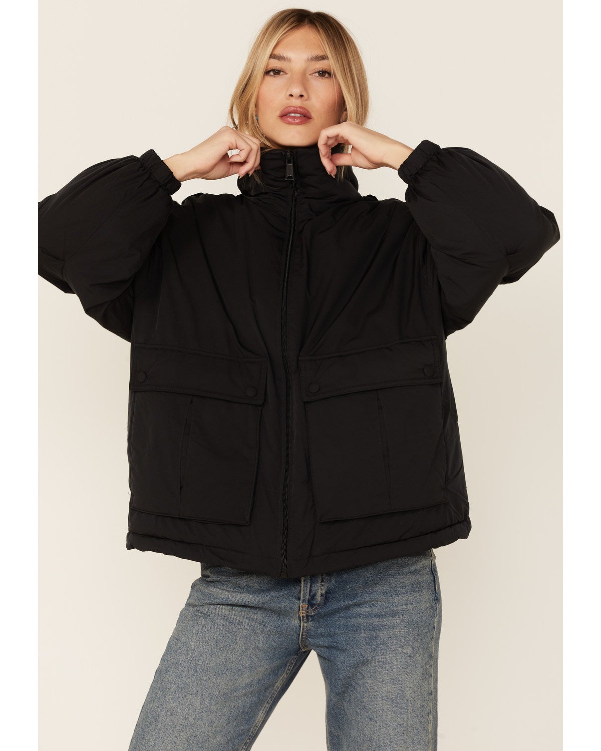 Free People Duvet Bomber Jacket - Black - L