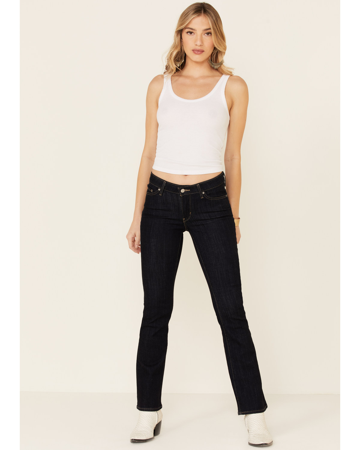 levis black bootcut jeans women's