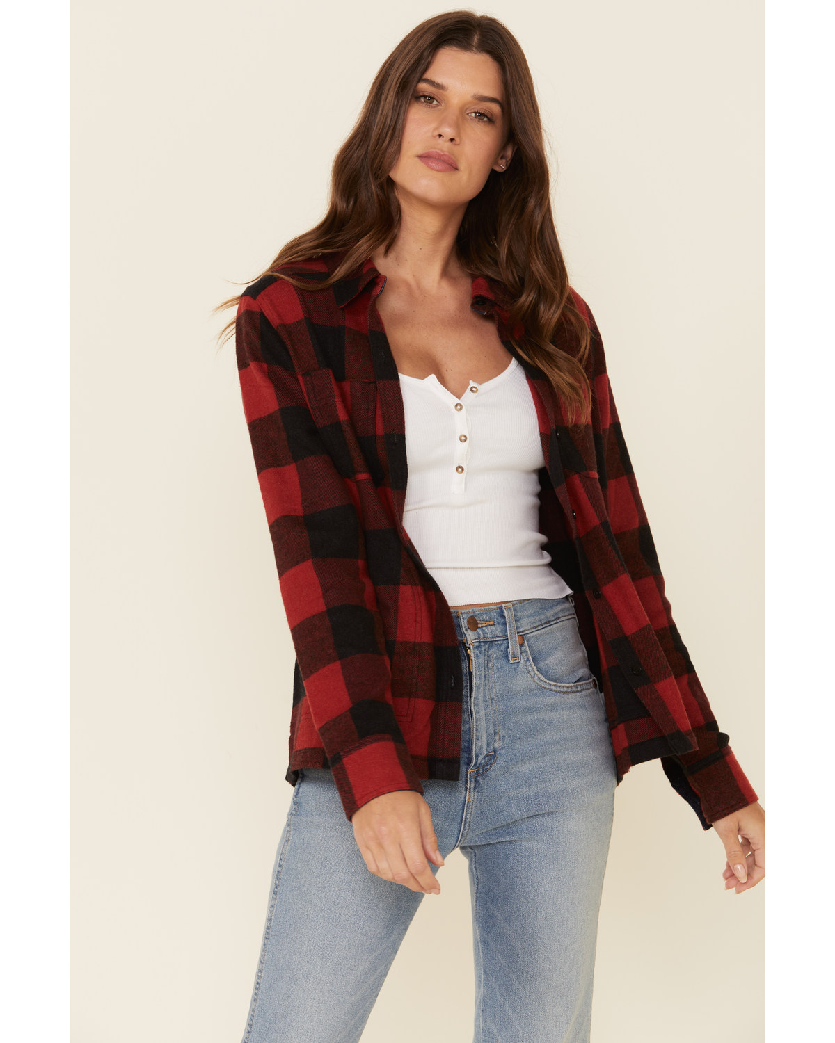 United by Blue Women's Red Rock Buffalo Plaid Long Sleeve Western Flan