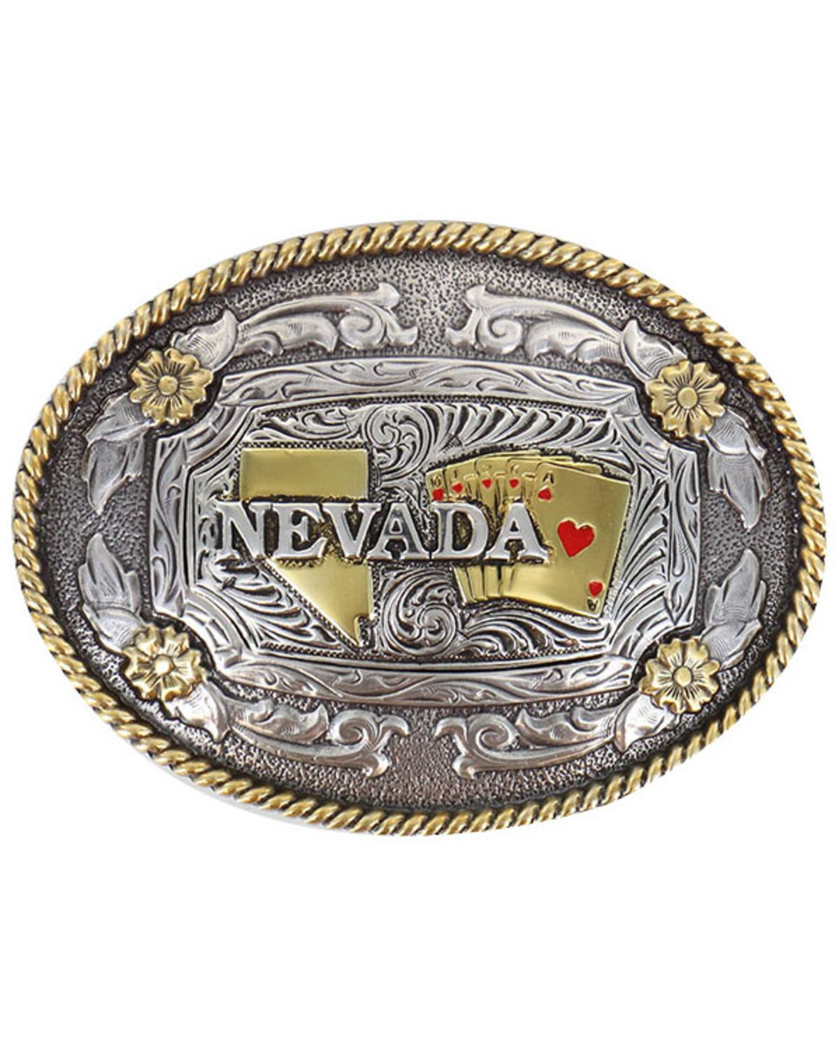 Cody James Men's Two Tone Nevada Oval Belt Buckle