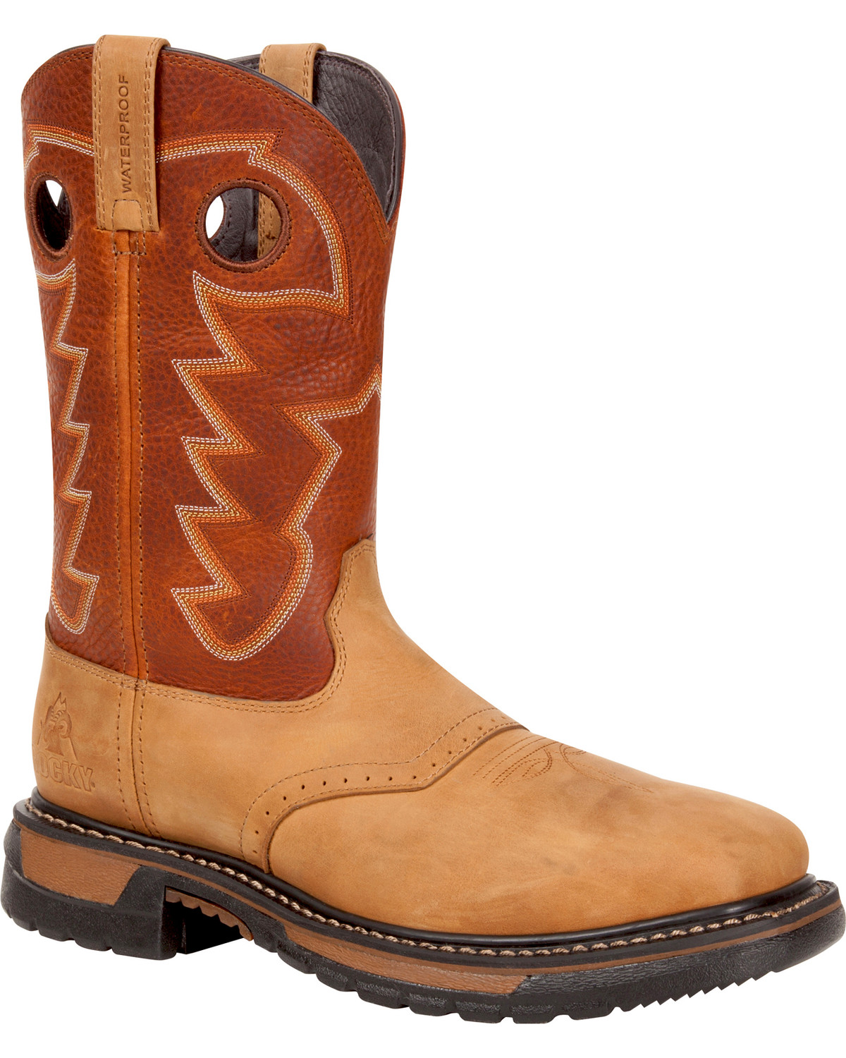 rocky square toe cowboy boots