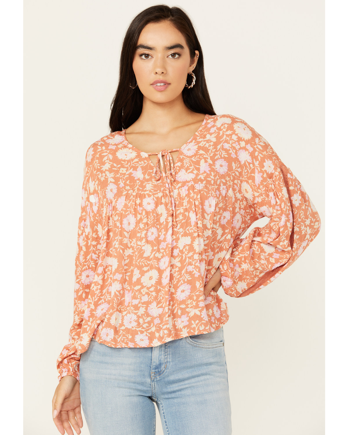 Sadie & Sage Women's With Love Floral Peasant Top