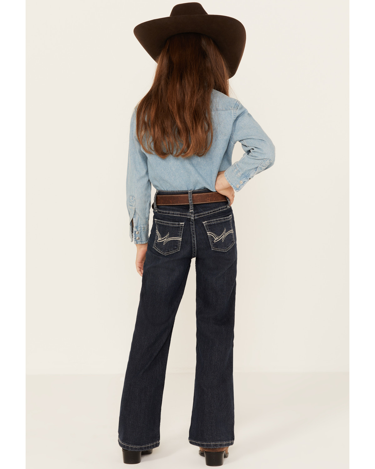 Wrangler Girls' Dark Wash Boot Cut Jeans