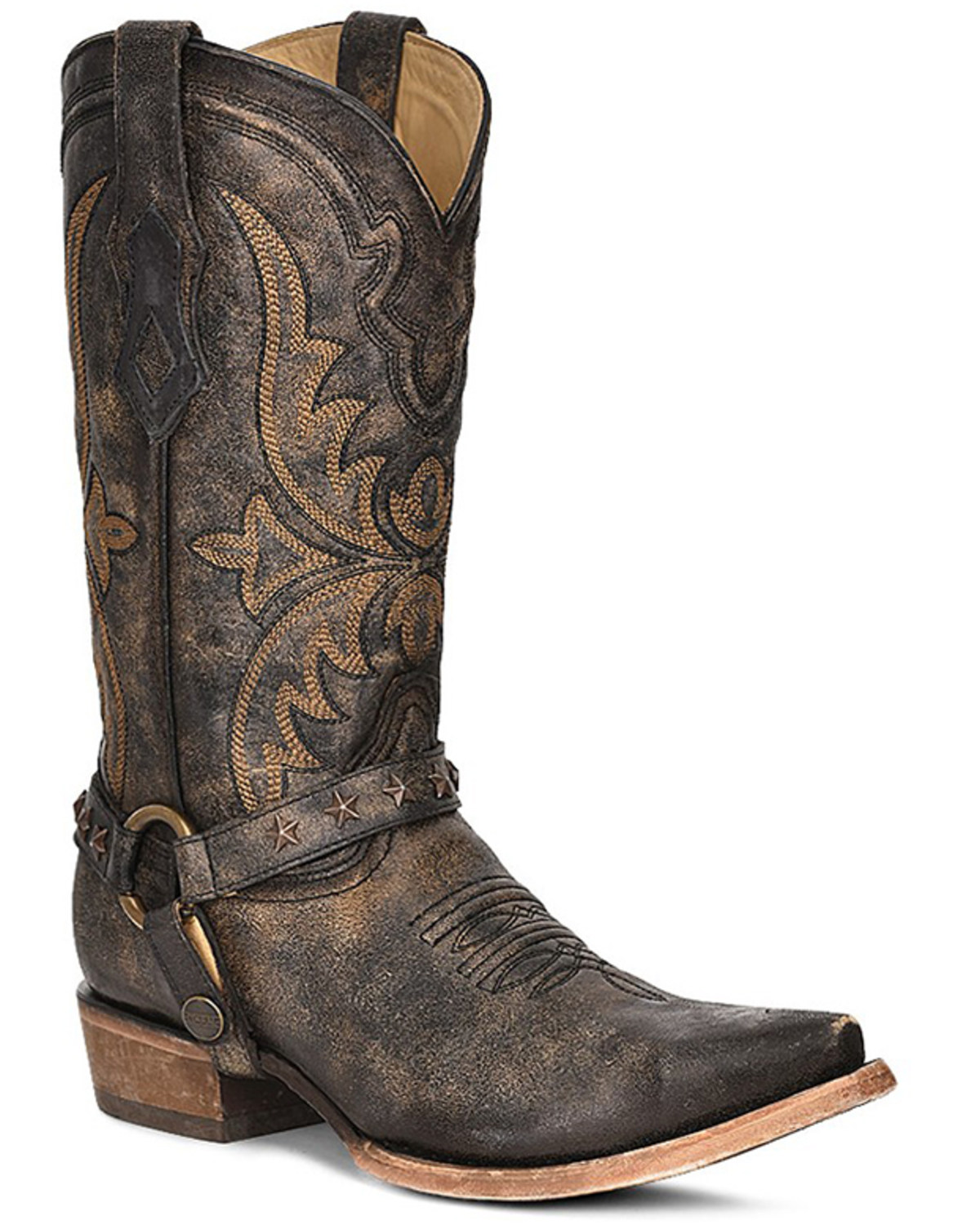 Corral Men's Embroidered and Harness Western Boots - Snip Toe