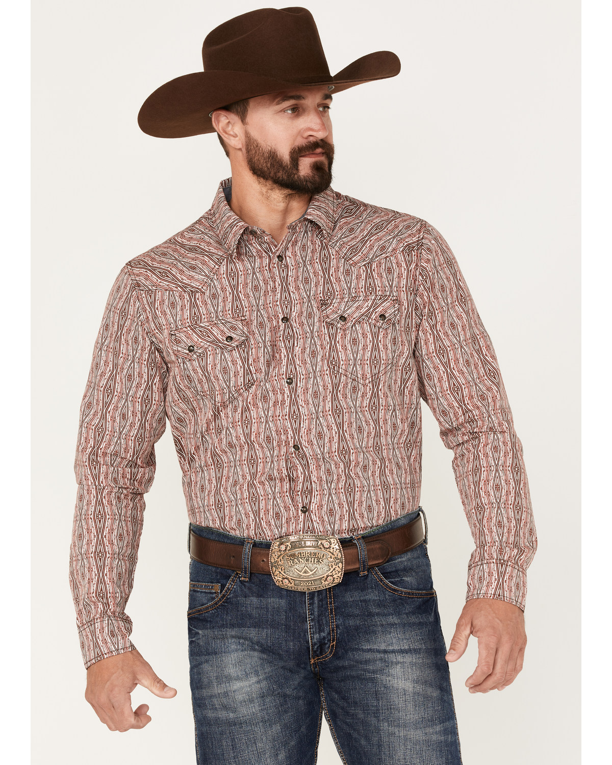 Cody James Men's Traverse Southwestern Print Snap Western Shirt