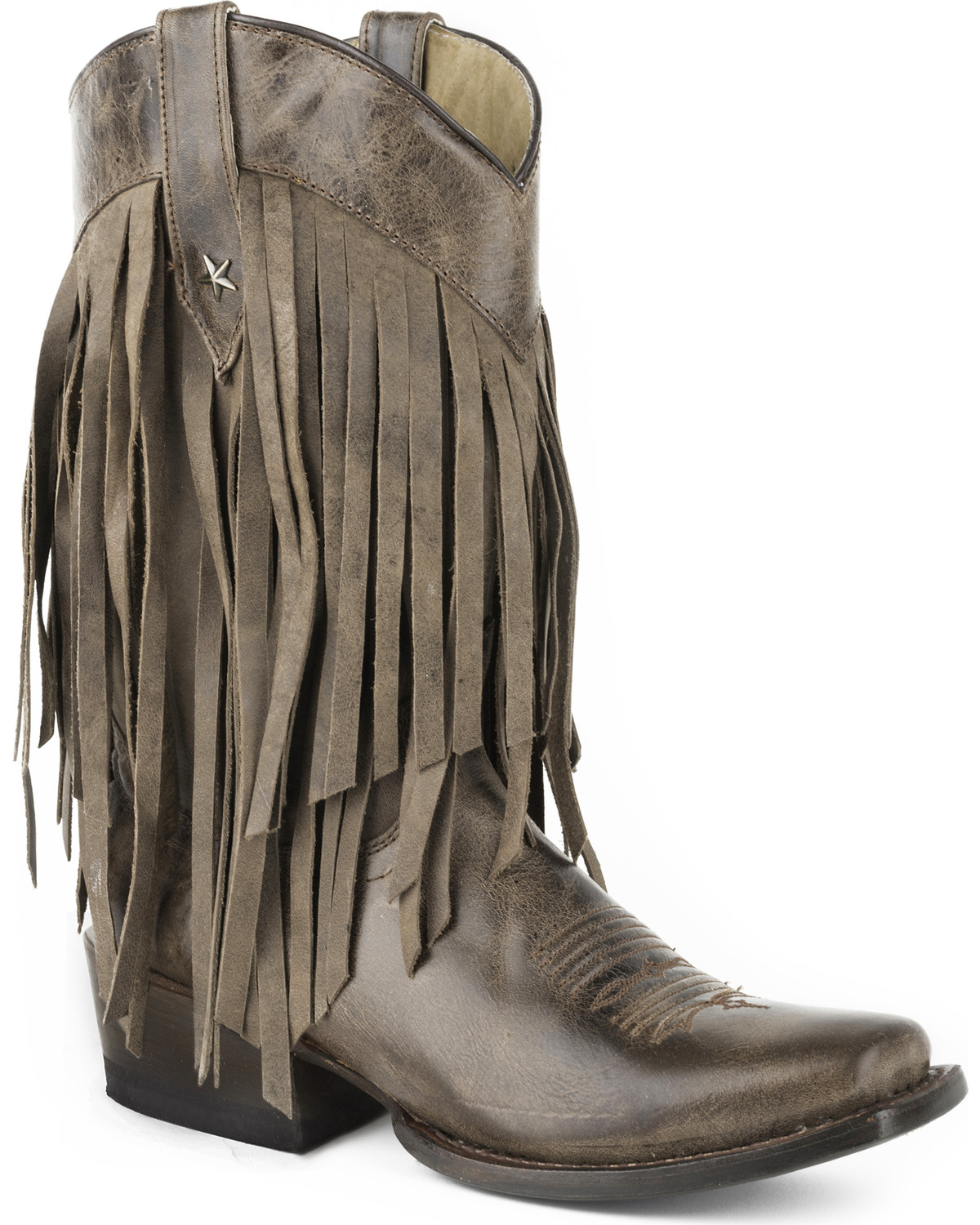 tall fringe cowboy boots