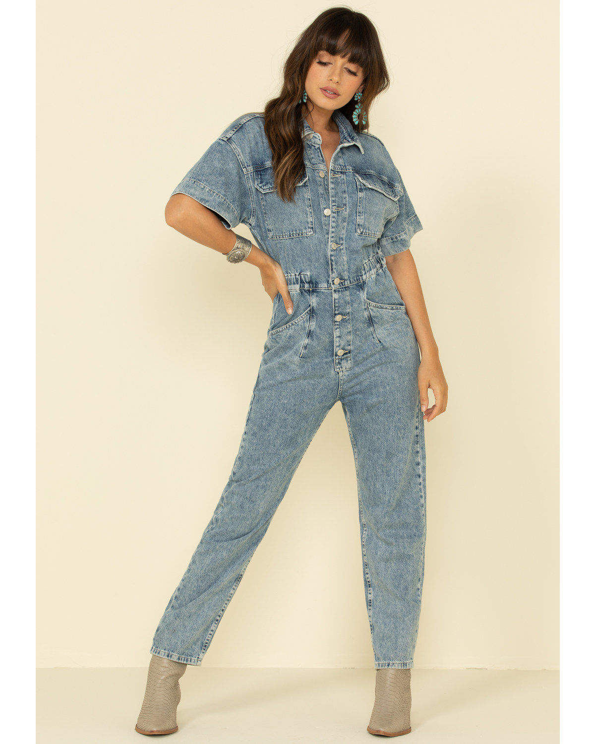 Free people blue jumpsuit Outlet