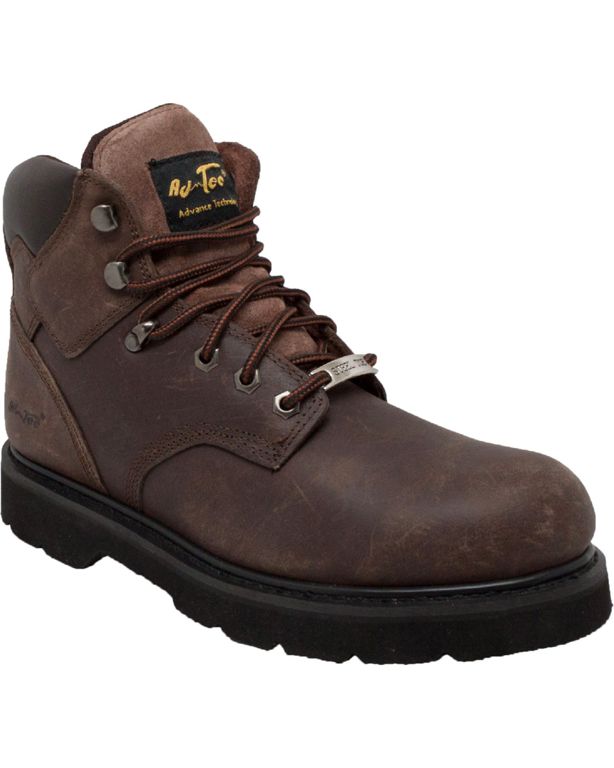 Ad Tec Men's 6" Leather Work Boots - Steel Toe