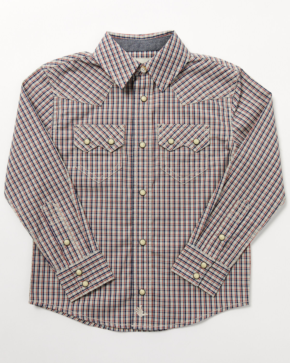 Cody James Toddler Boys' Rowdy Plaid Print Long Sleeve Snap Western Shirt