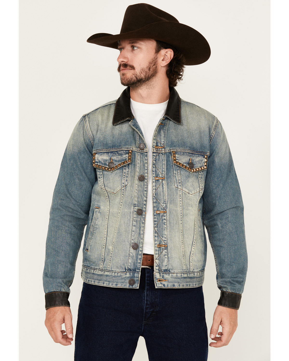 Moonshine Spirit Men s Slasher Medium Wash Denim Jacket Pueblo Mall
