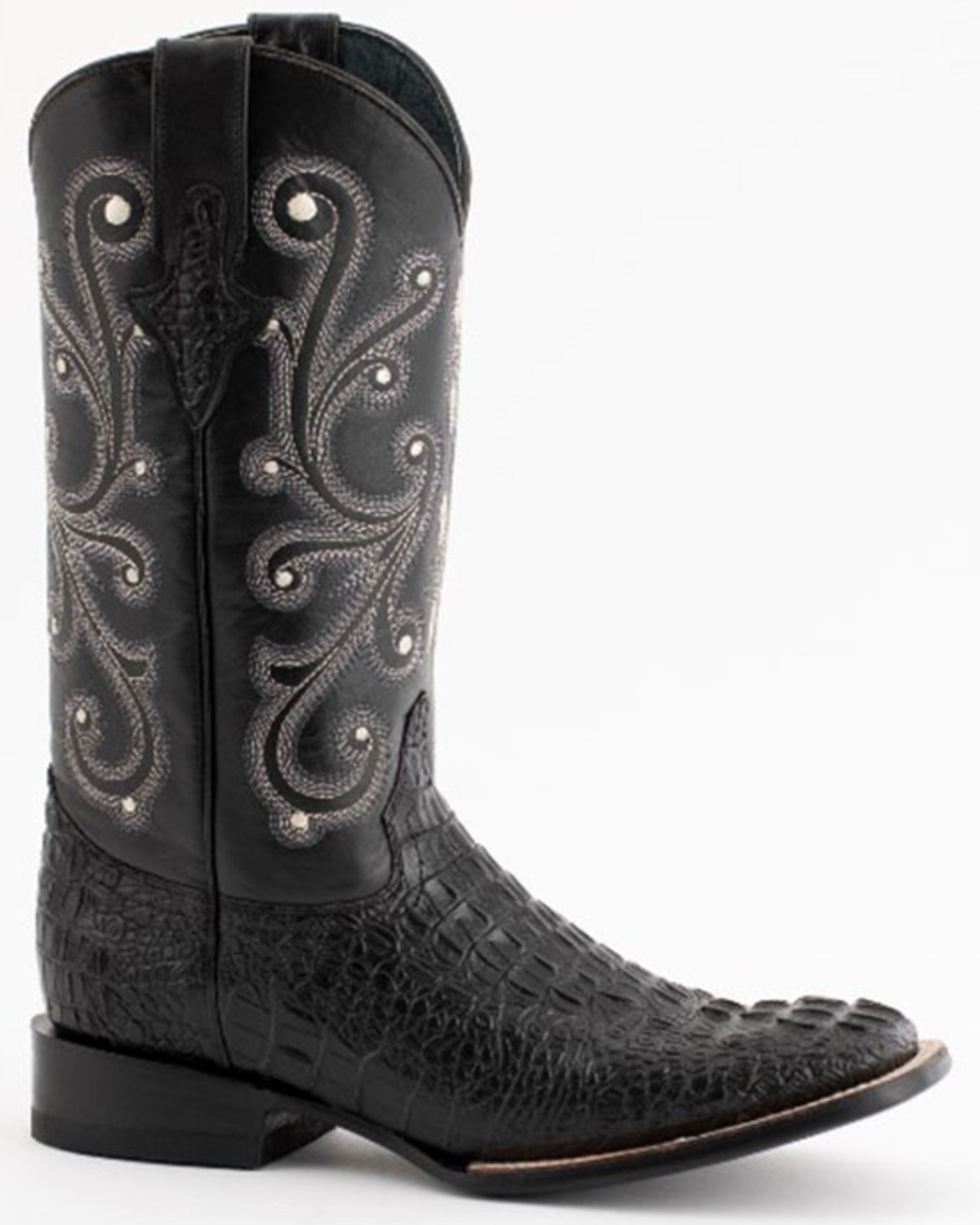 black croc western boots