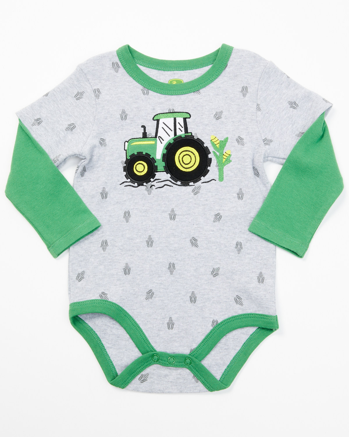 John Deere Infant Boys' Corn and Tractor Long Sleeve Onesie