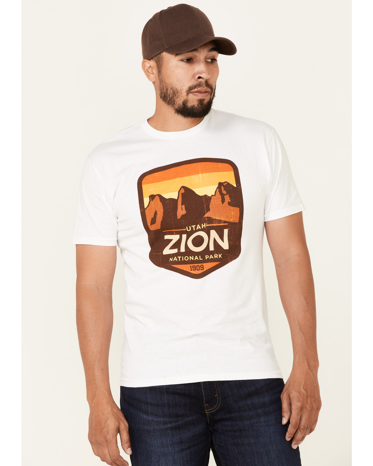 National Park Foundation Men's Yellow Cloud Zion Graphic Short Sleeve T-Shirt