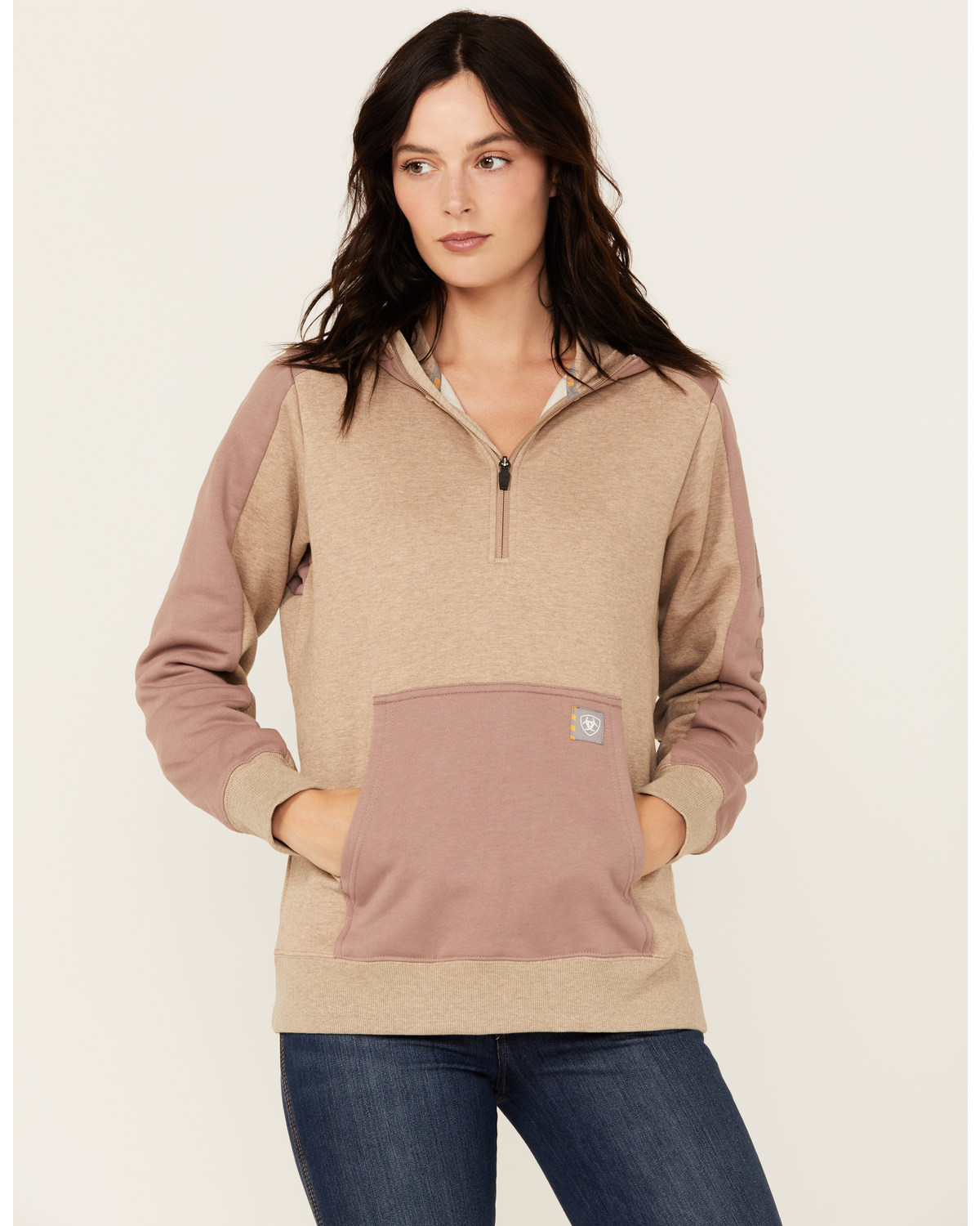 Ariat Women's Rebar Oversized 1/2 Zip Hooded Pullover