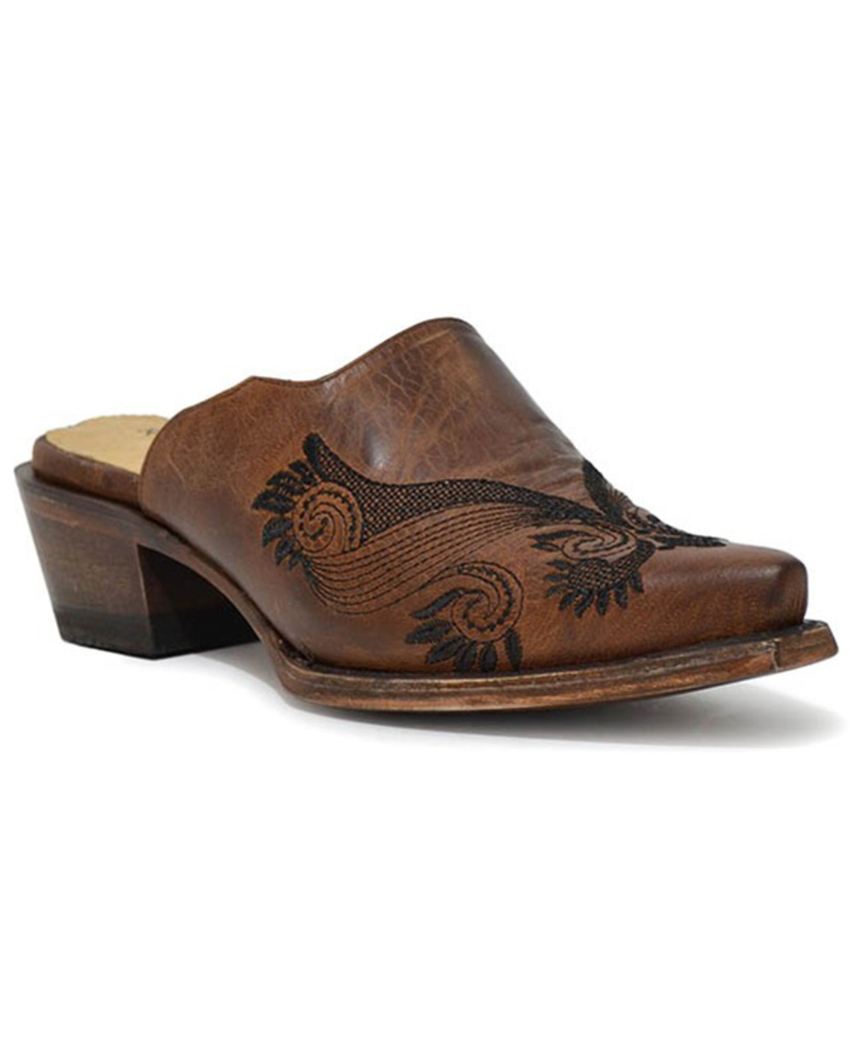 Roper Women's Mary Waxy Free Flow Embroidered Mules - Snip Toe