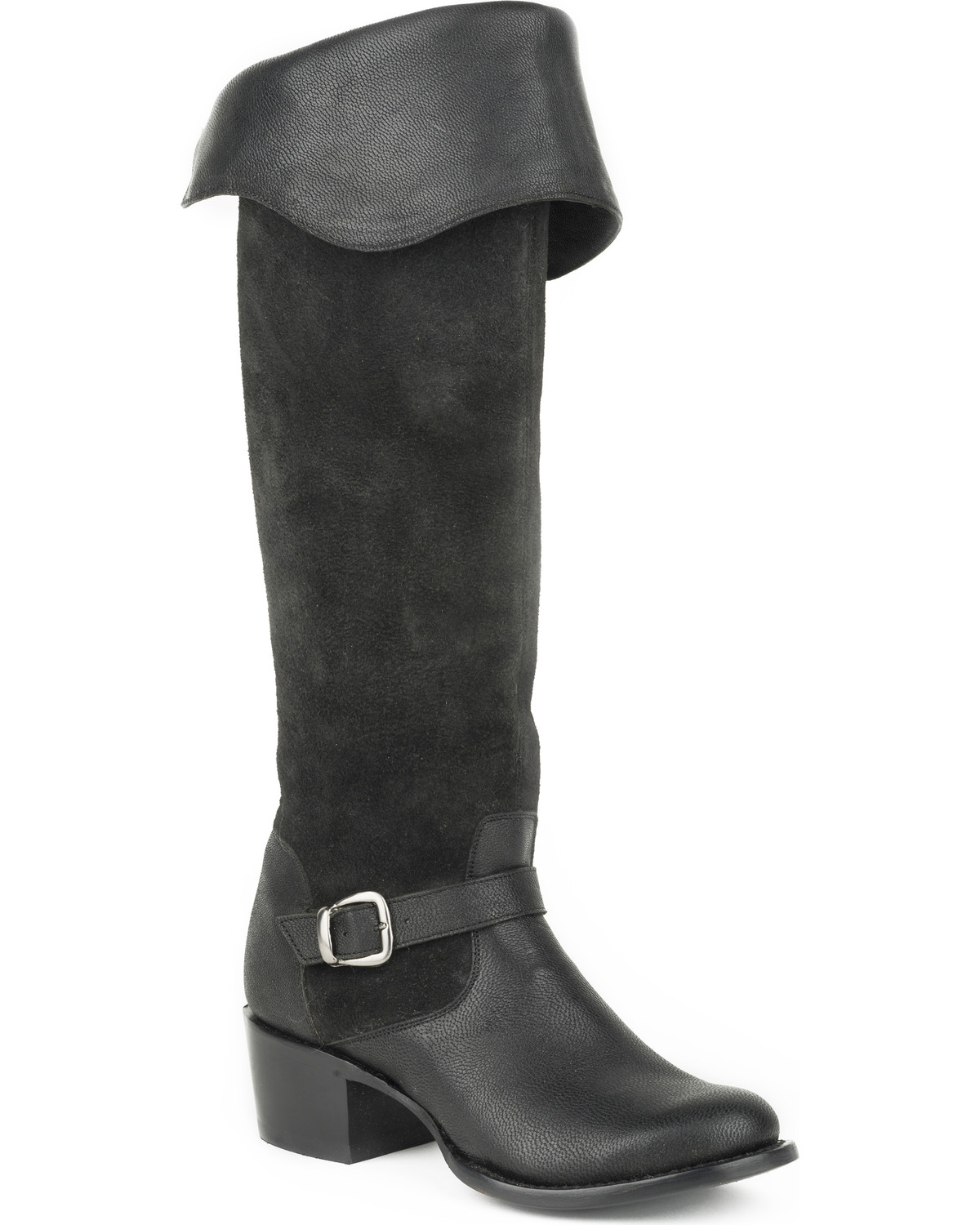 Black over the knee riding boots Clearance