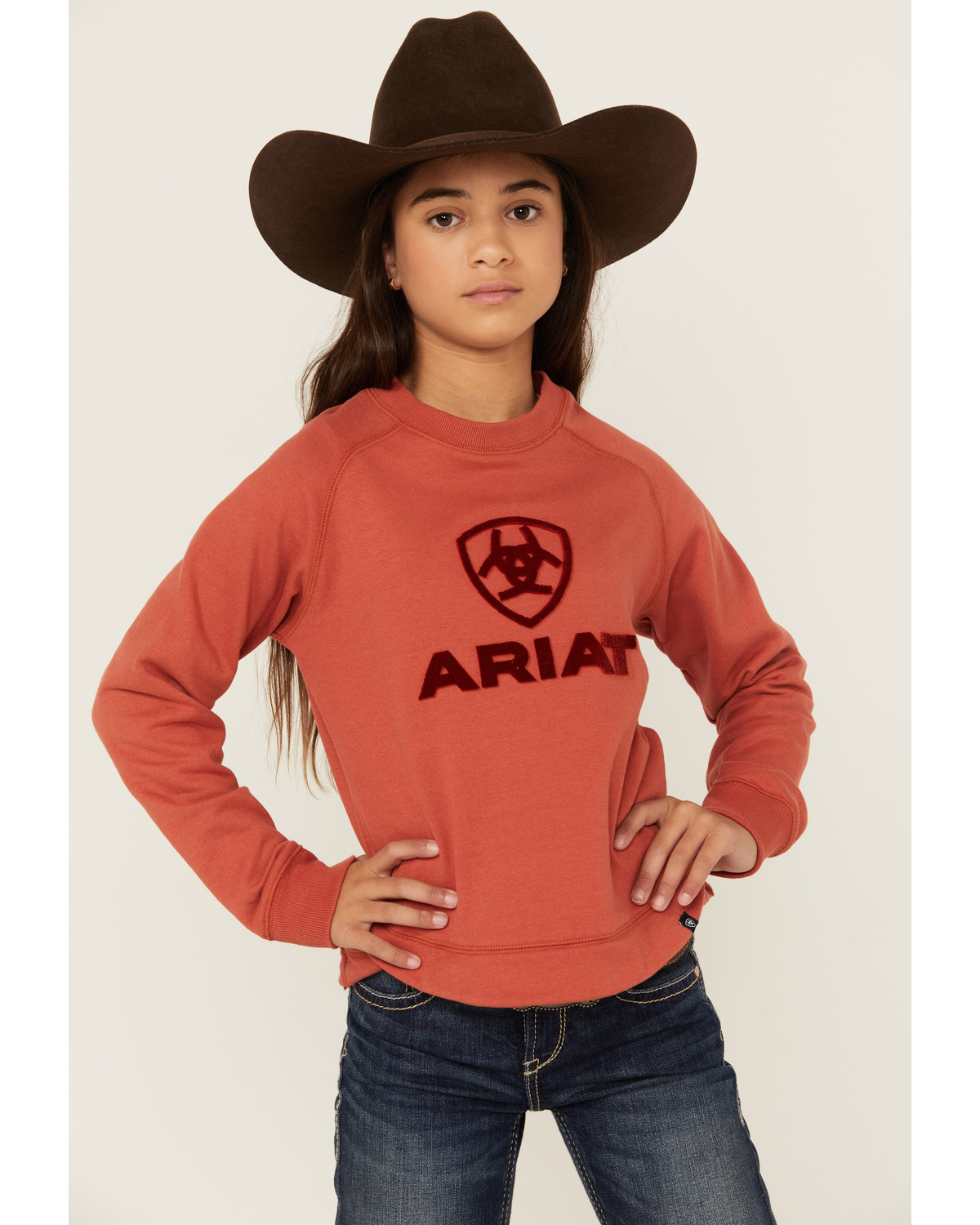 Ariat Girls' Benicia Felt Logo Sweatshirt