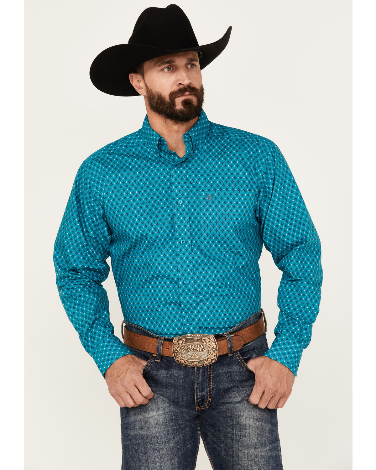 Ariat Men's Bryant Geo Print Long Sleeve Button-Down Western Shirt