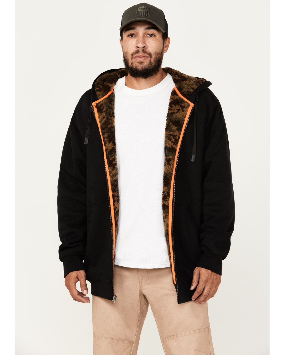 Hawx Men's Sherpa Lined Hooded Jacket