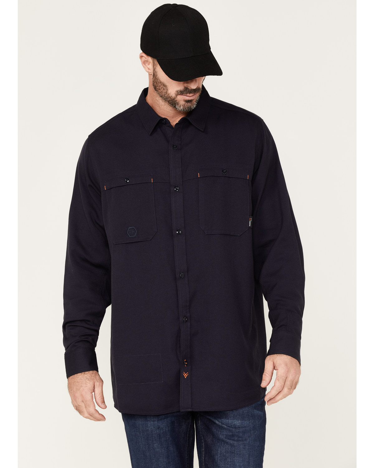 Hawx Men's FR Vented Solid Long Sleeve Button-Down Work Shirt