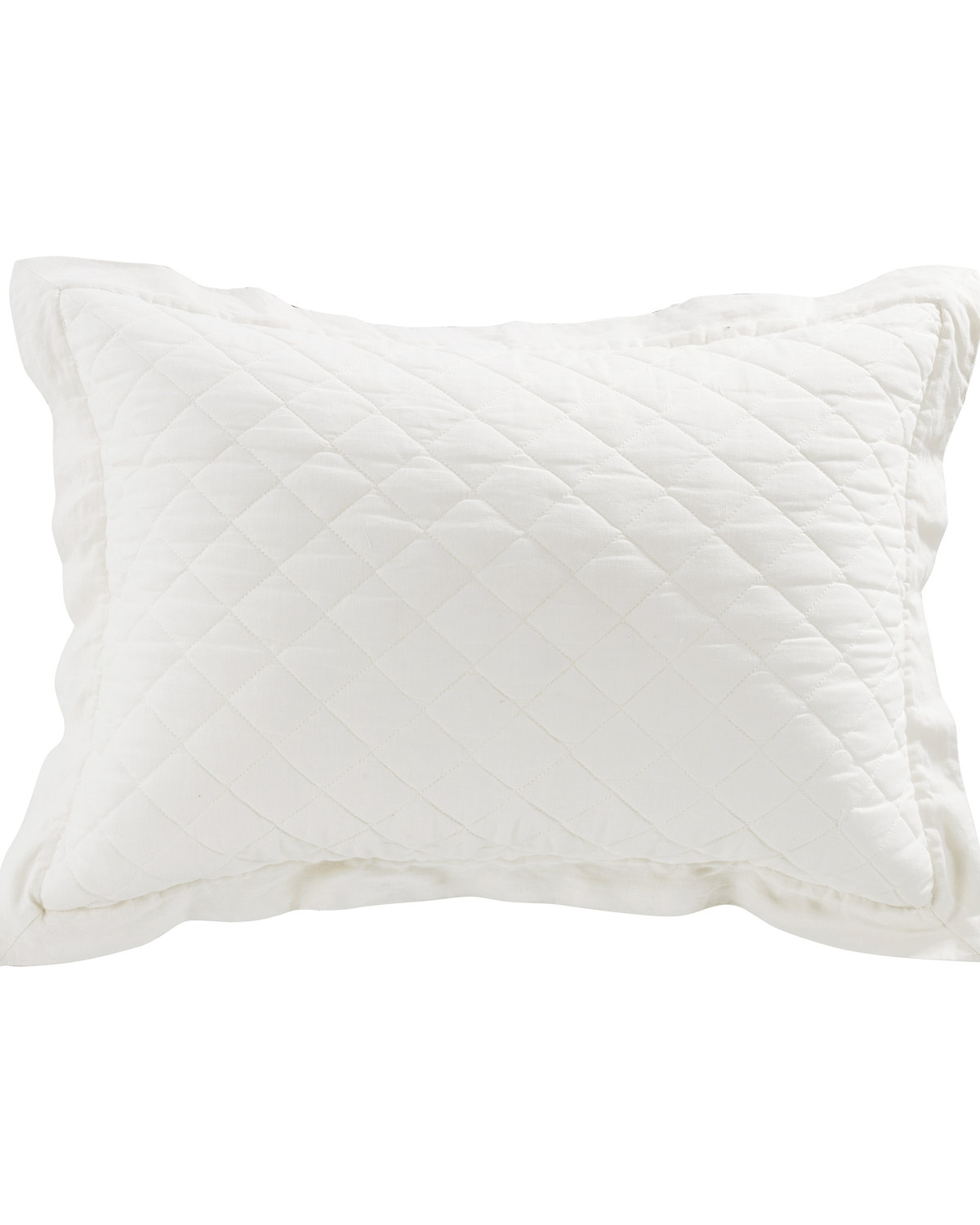 Hiend Accents Vintage White Quilted Linen Pillow Sham King