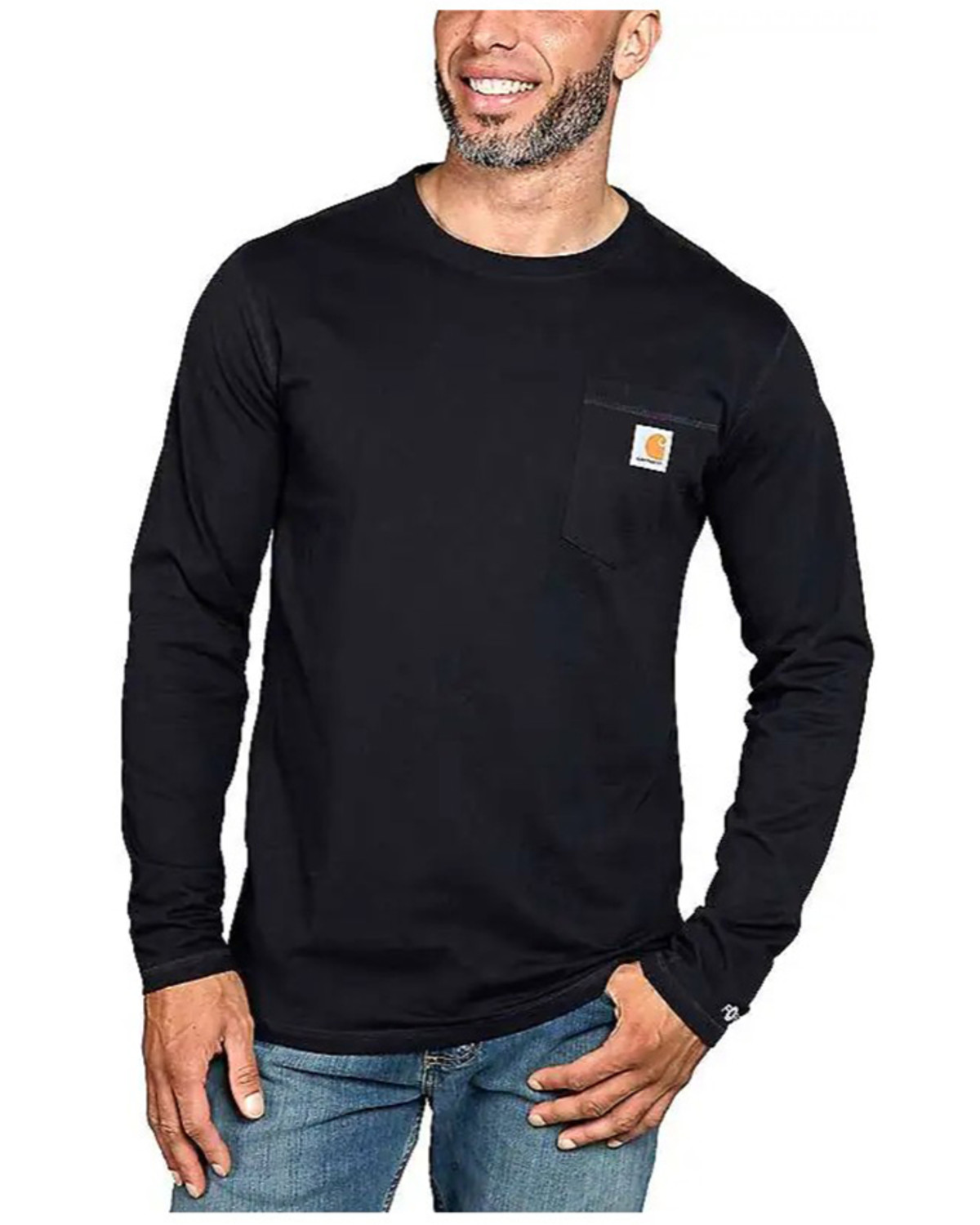 Carhartt Men's Force Relaxed Fit Midweight Long Sleeve Logo Pocket Work T-Shirt