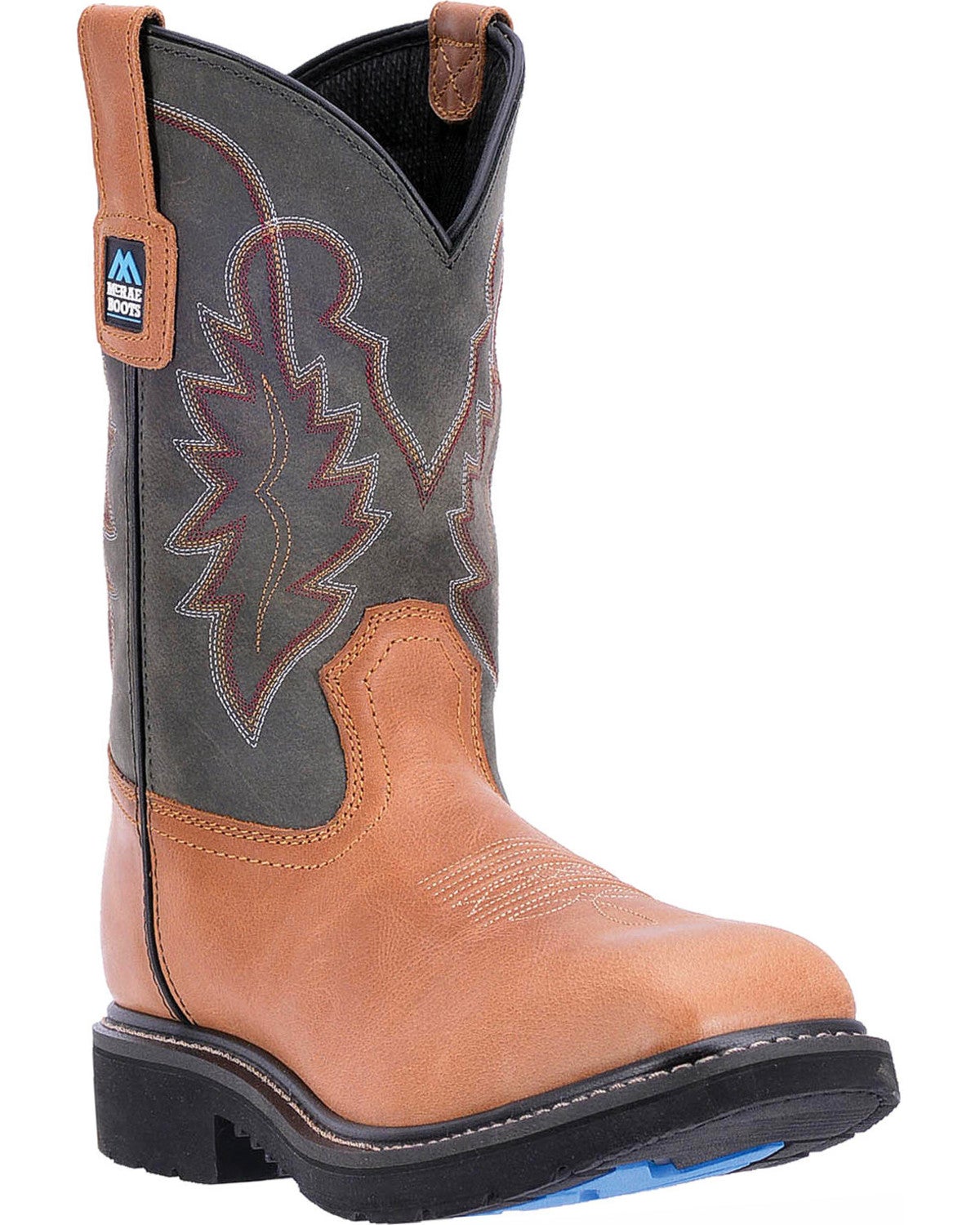 men's pull on square toe boots