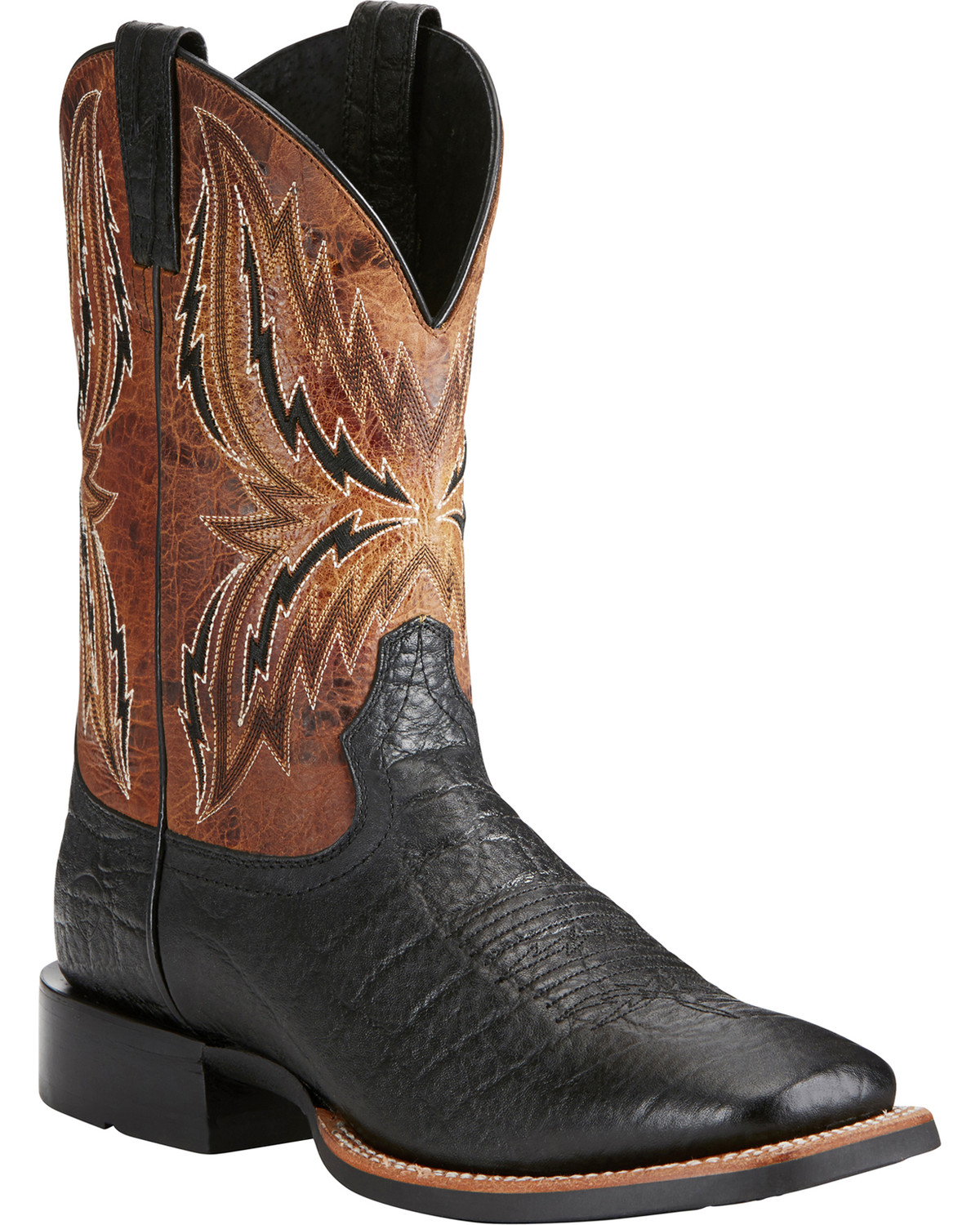 mens black cowboy boots square toe
