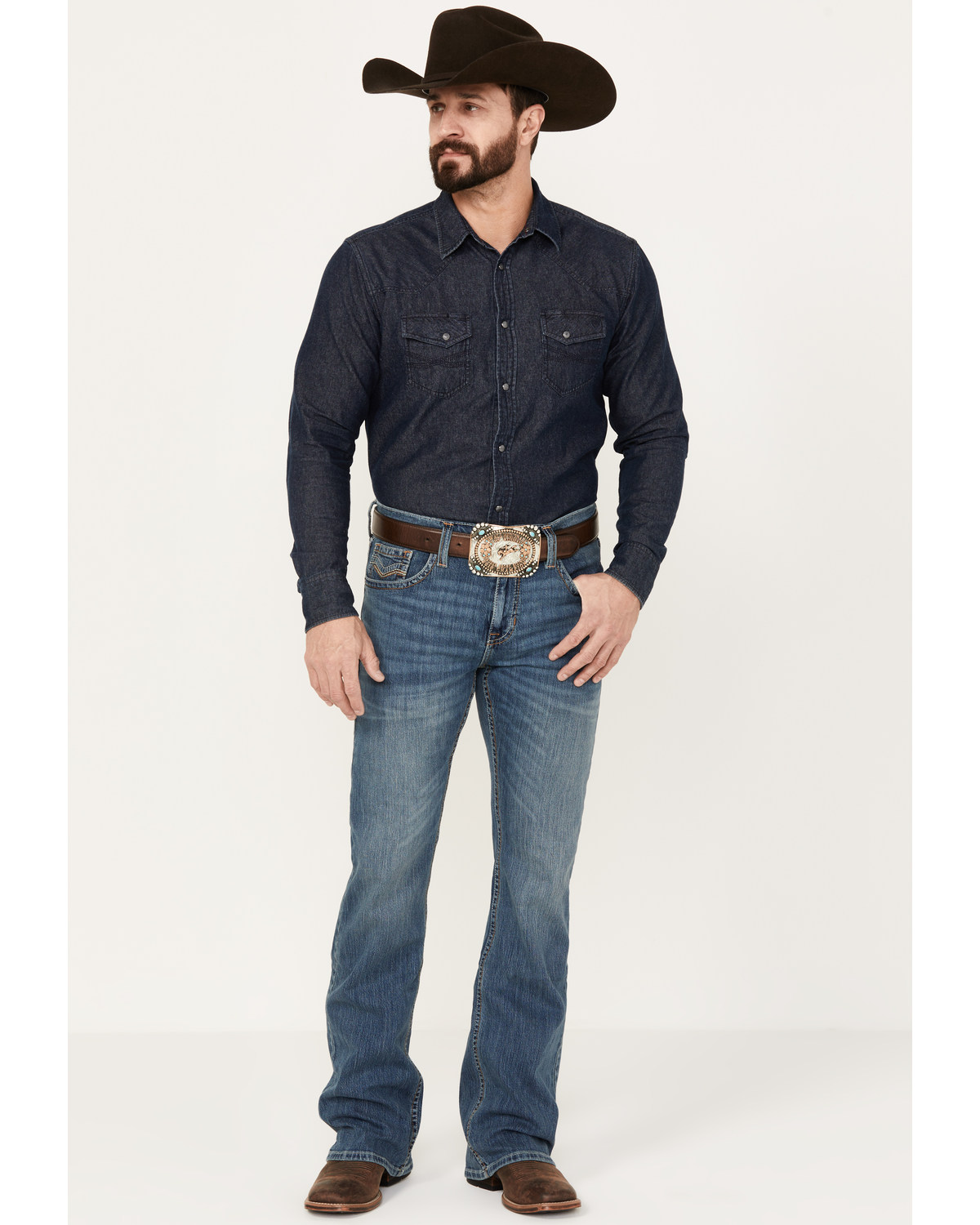 Cody James Men s Light A Shuck Medium Wash Relaxed Bootcut Stretch Denim Jeans Pueblo Mall