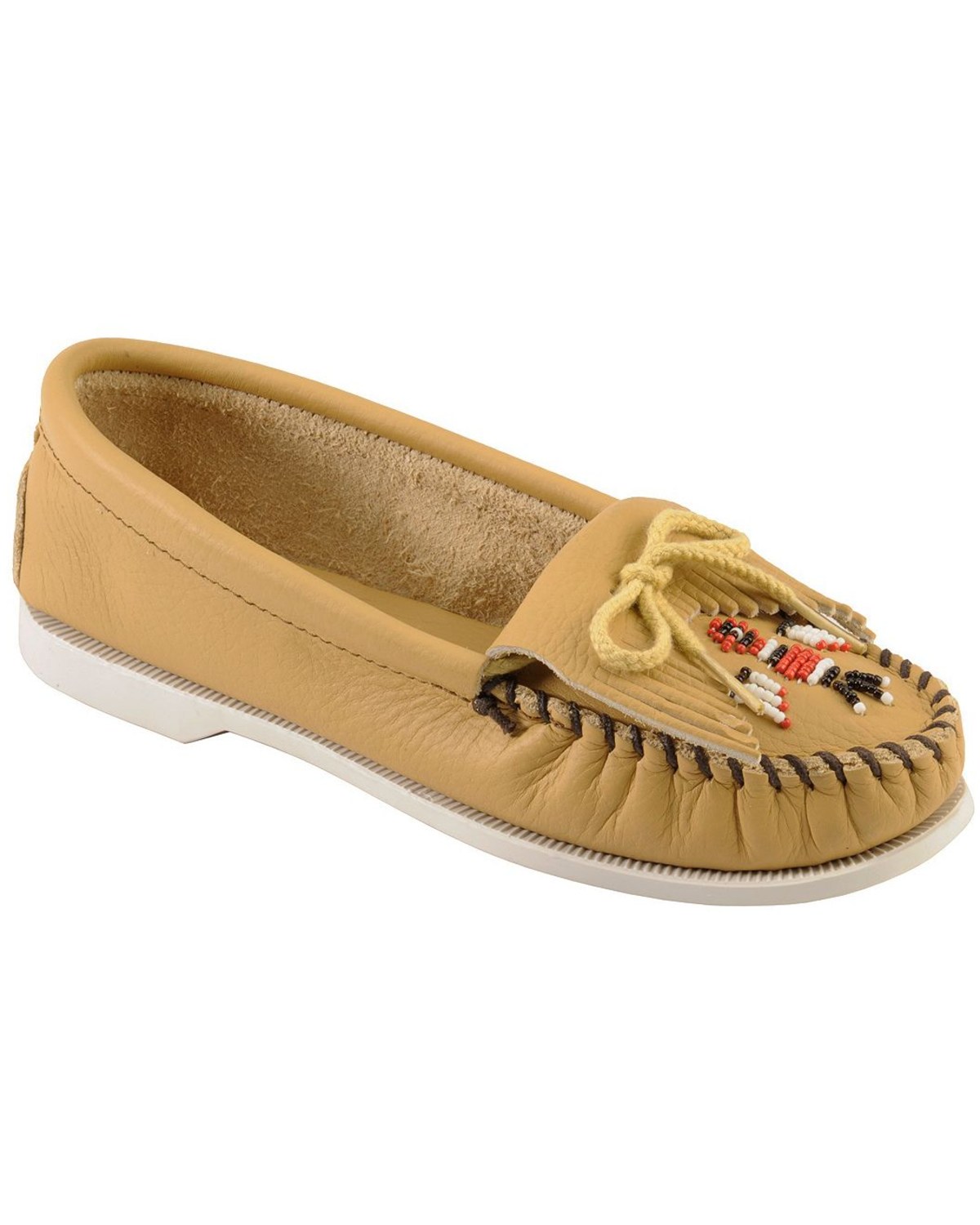 Minnetonka Women's Thunderbird Smooth Leather Boat Sole Driving Style Loafer