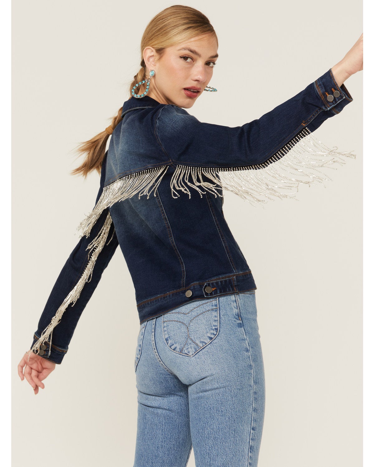 Rhinestone Fringe Denim Jacket | Boot Barn
