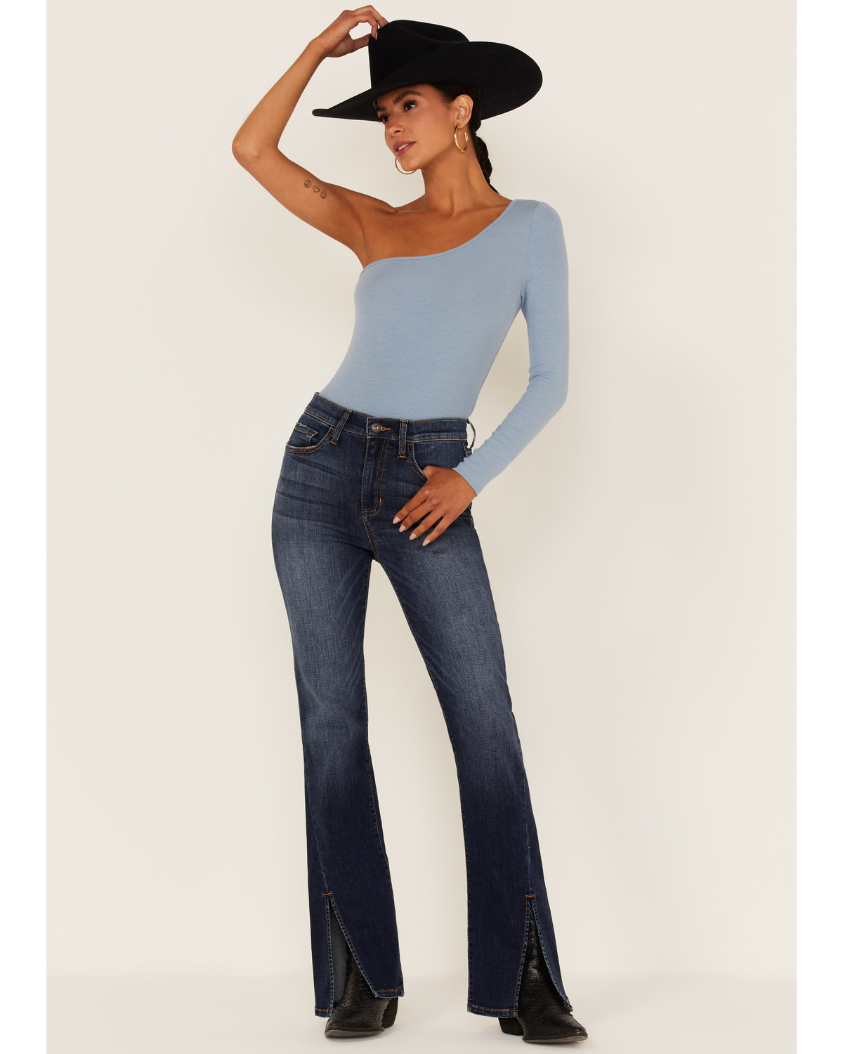 Sneak Peek Women's Split Front Bootcut Jeans